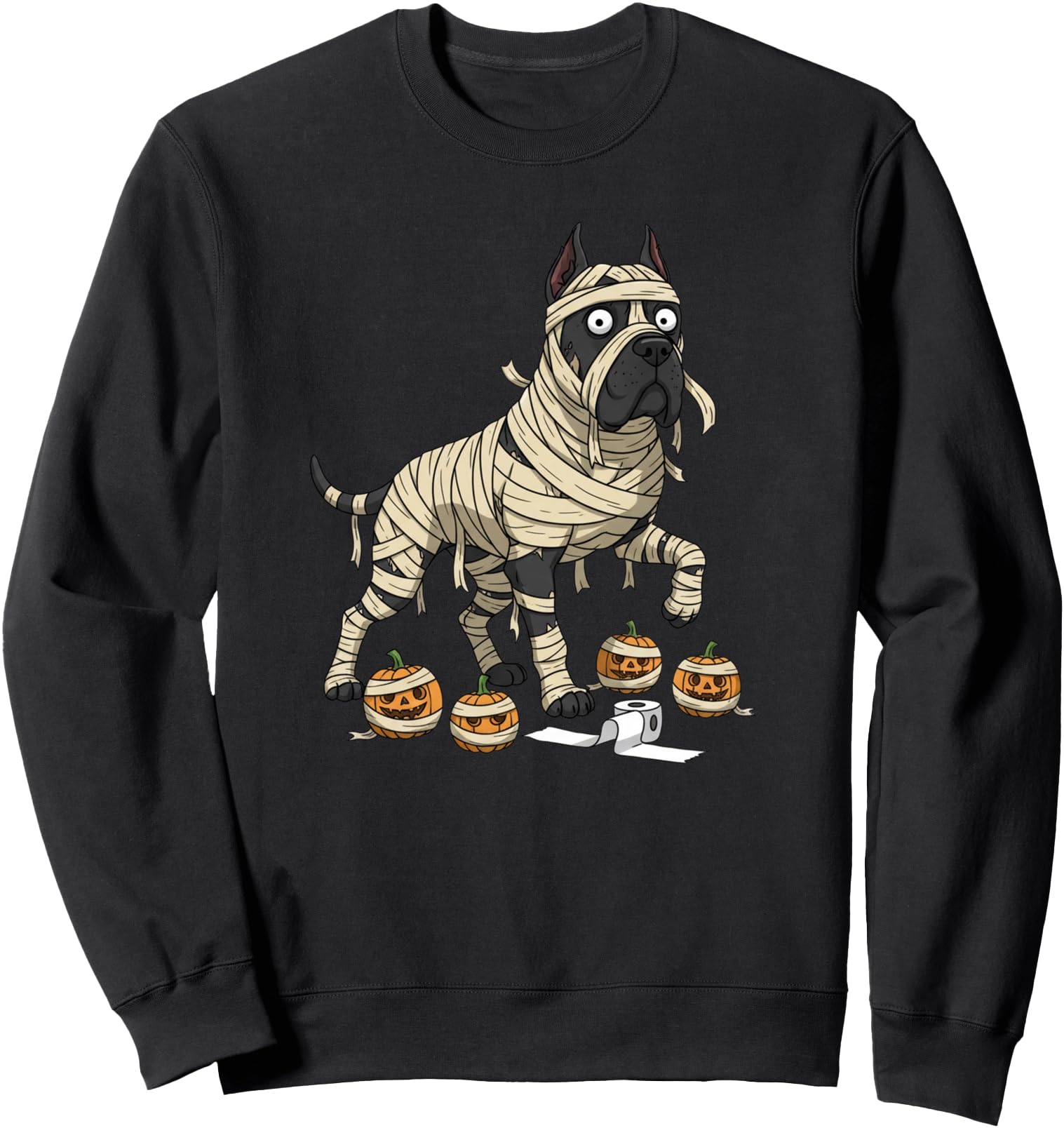 Funny Cane Corso Mummy Pumpkin Halloween Mens Womens Sweatshirt
