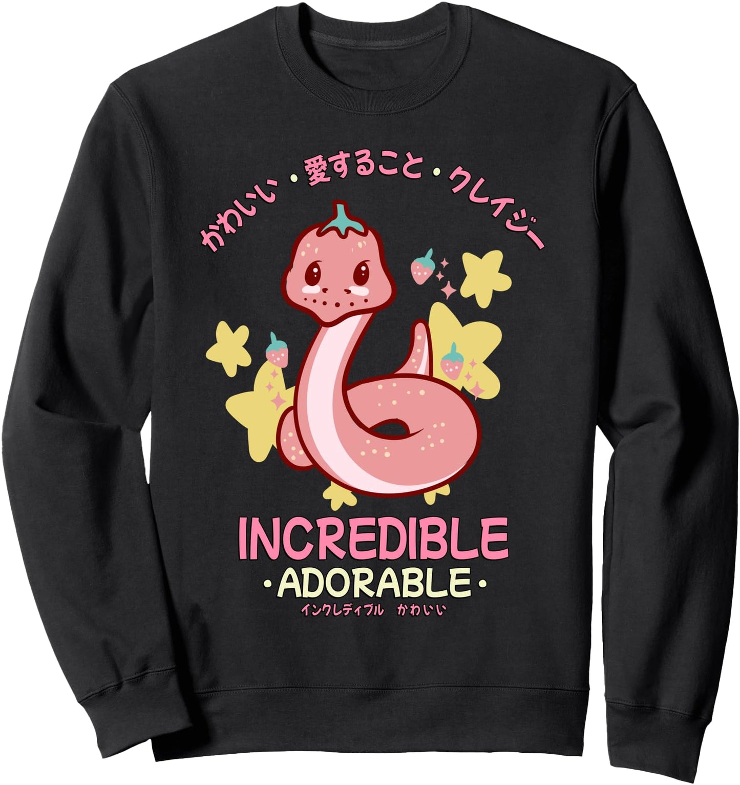 Kawaii Strawberry Snake - Japanese - Incredible Adorable Sweatshirt
