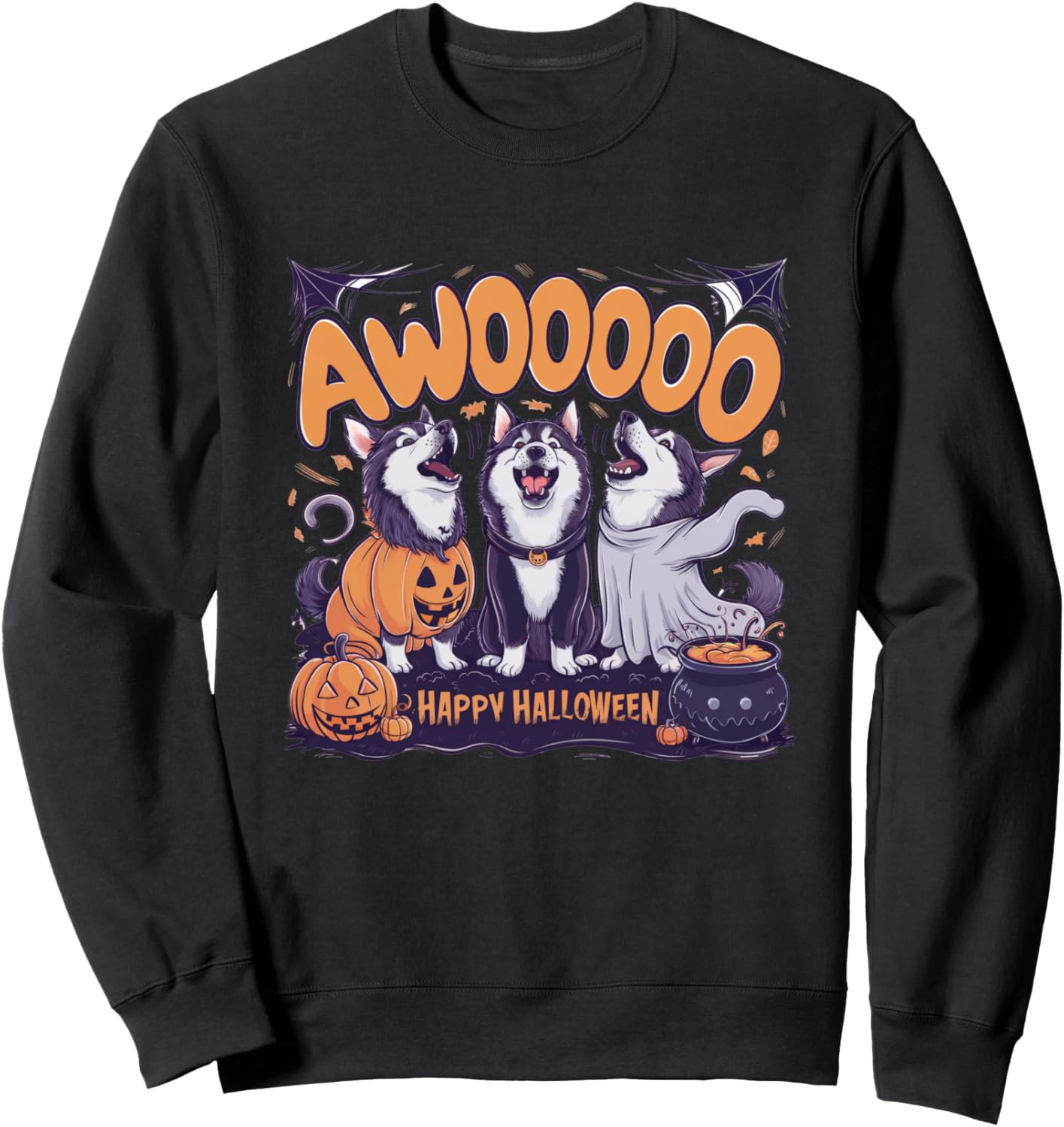Halloween Husky Dogs Funny Siberian Husky Sweatshirt
