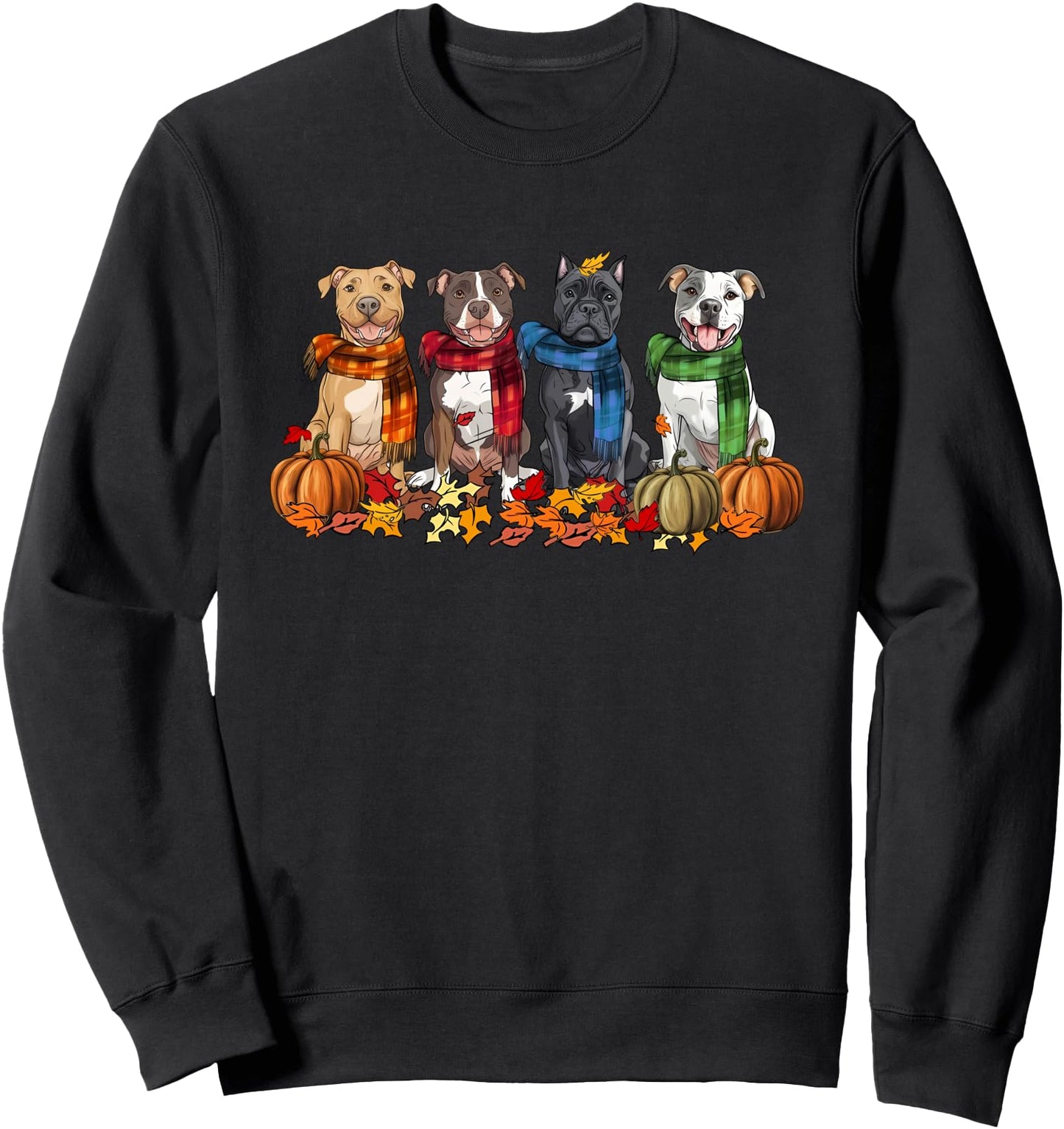 Fall Autumn Pumpkin Pitbull Thanksgiving Dog Lover Dog Mom Sweatshirt