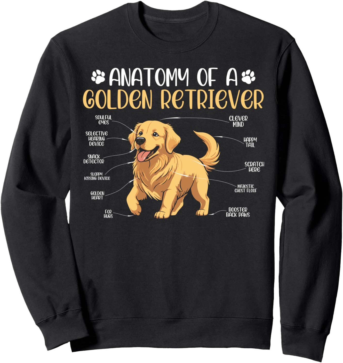 anatomy of a golden retriever dog Sweatshirt