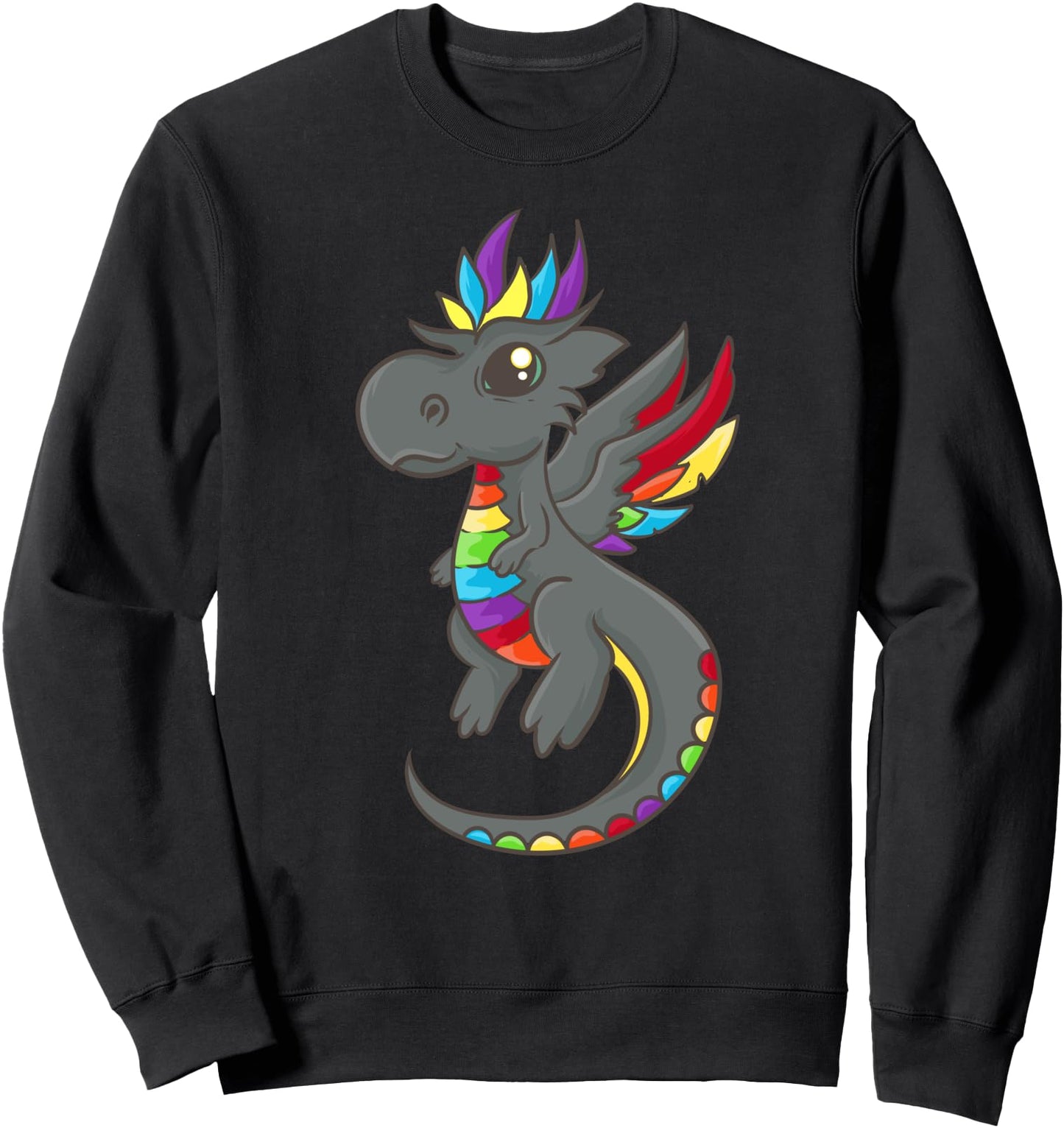 Cute Kawaii Anime - The Black Rainbow Dragon - Japanese Sweatshirt