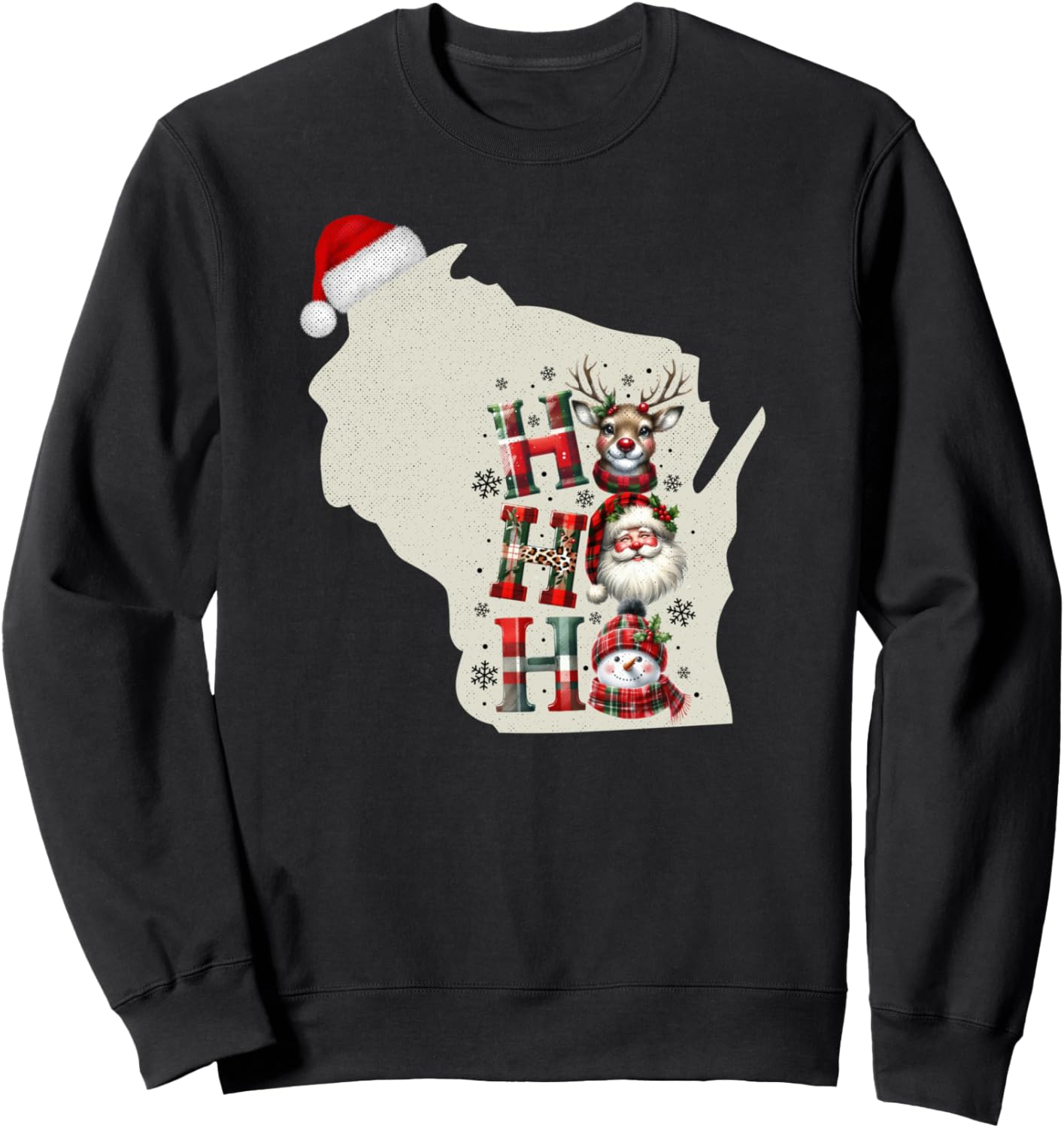 Christmas Wisconsin Xmas State Map Wisconsin Christmas Sweatshirt