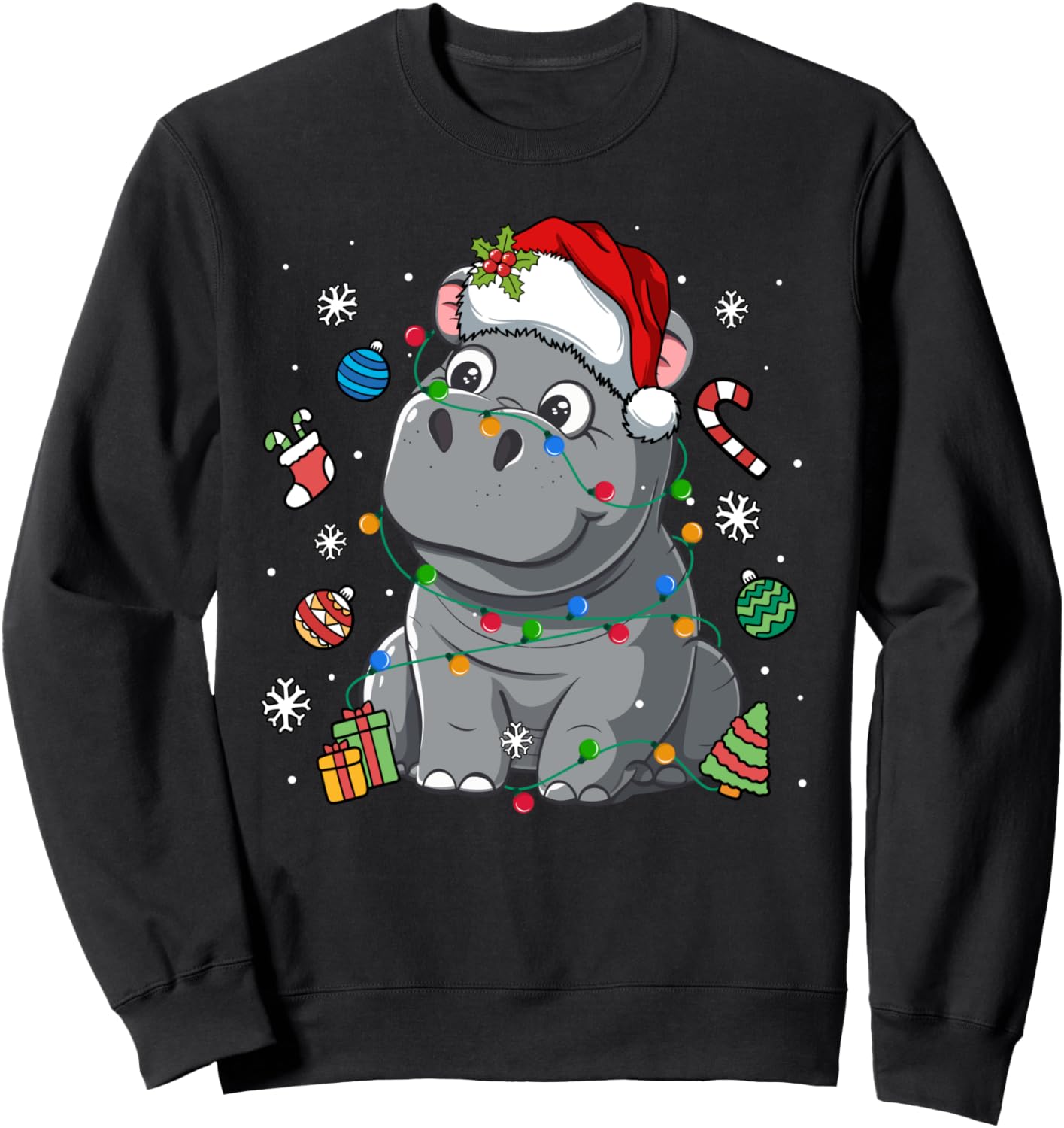 Christmas Lights Hippo Fiona Sweatshirt