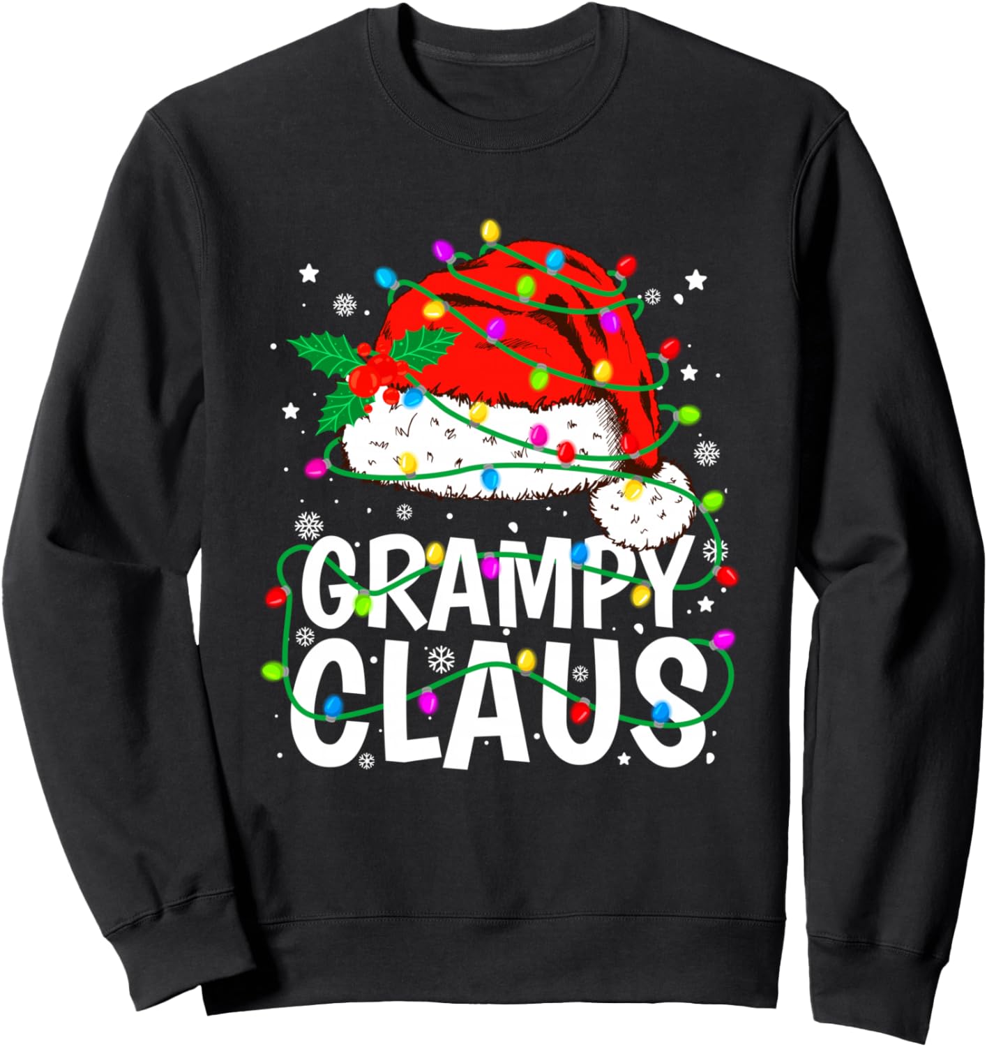 Grampy Claus Christmas Lights Pajama Family Matching Sweatshirt