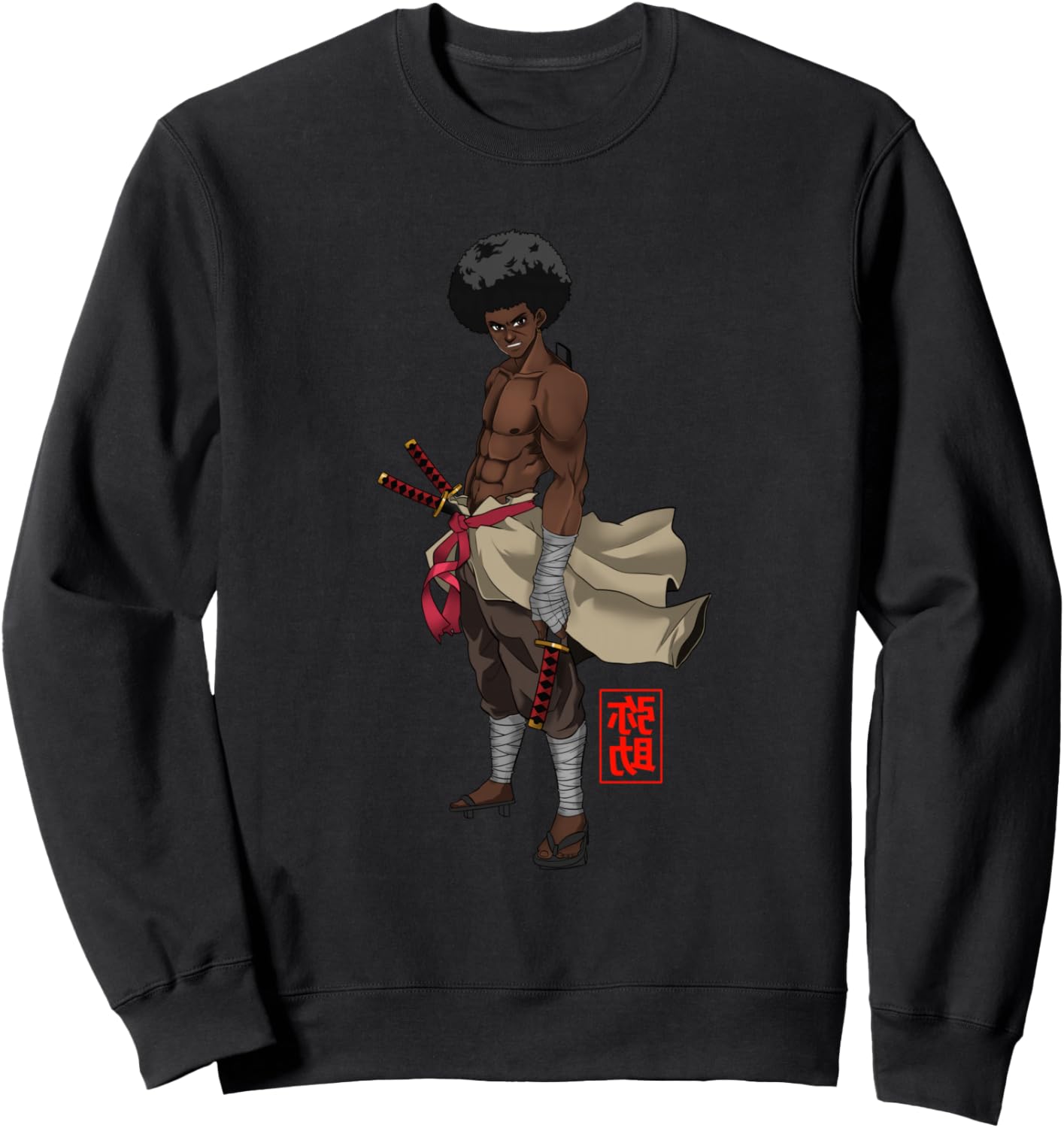 Samurai Afro Black Yasuke Sengoku Warrior Ronin Anime Fan Sweatshirt