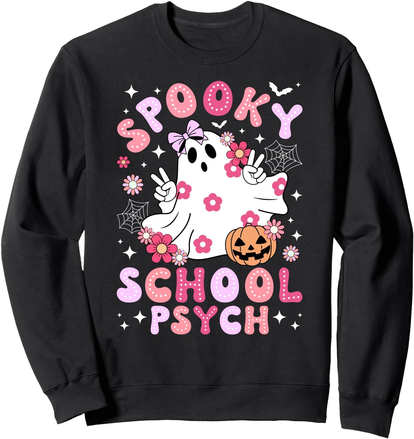 Spooky School Psych Halloween School Psychologist Groovy Sweatshirt