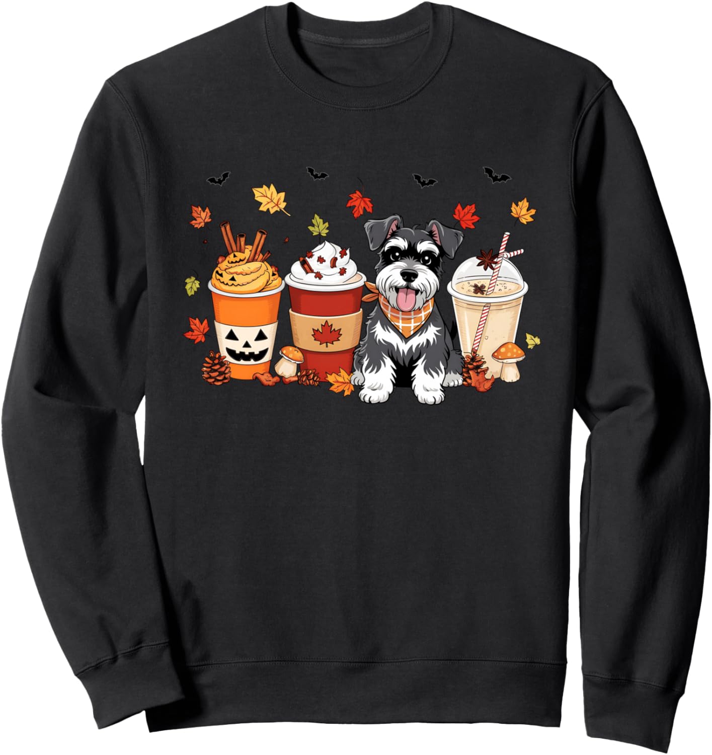 Miniature Schnauzer Dog Pumpkin Spice Coffee Fall Autumn Sweatshirt