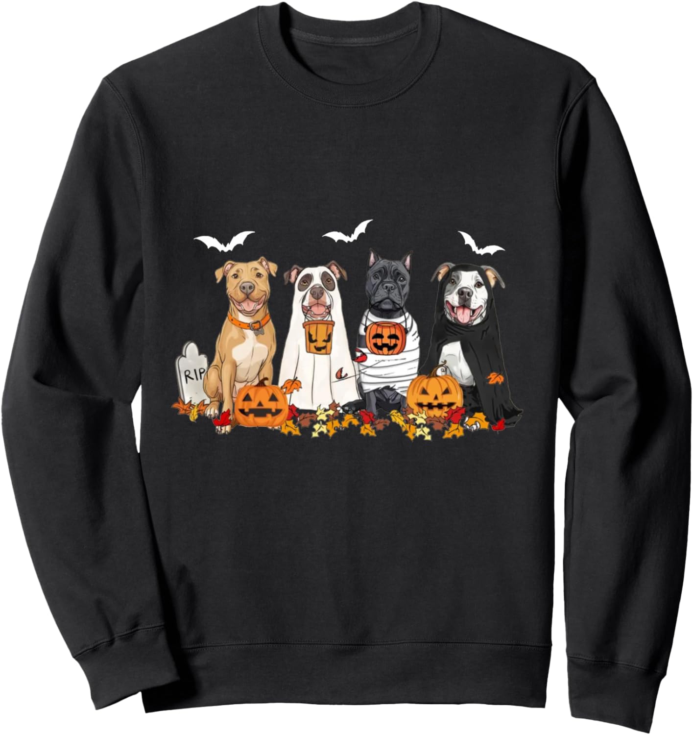 Pitbull In Ghost Halloween Costume Ghost Dog Sweatshirt