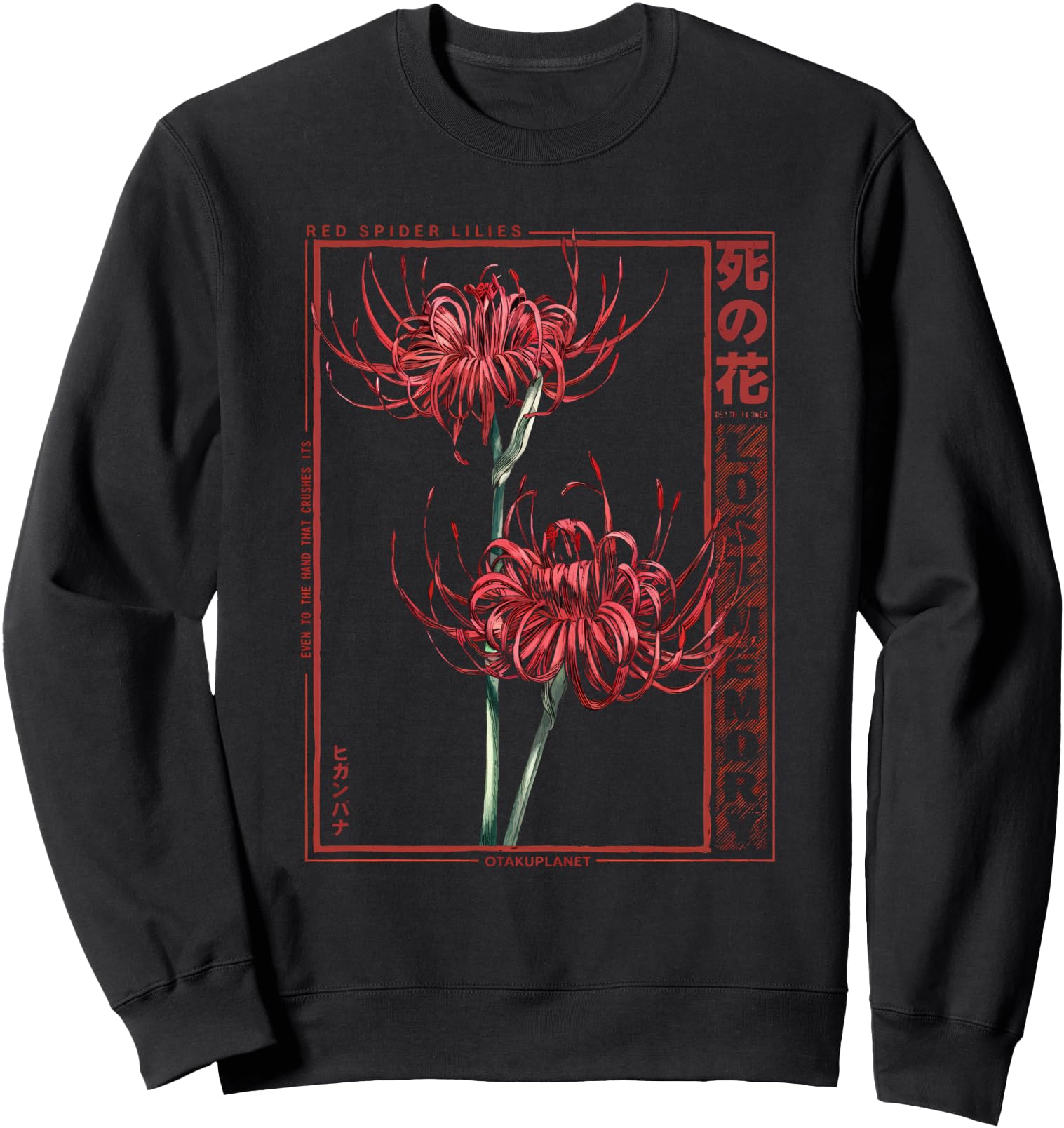 Japanese Spider Lily Soft Grunge Anime Aesthetic Flower Sweatshirt