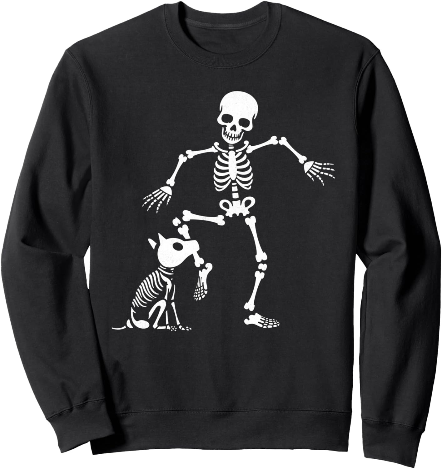 Skeleton And Dog Halloween Costume Funny Dog Skull Spooky Sweatshirt