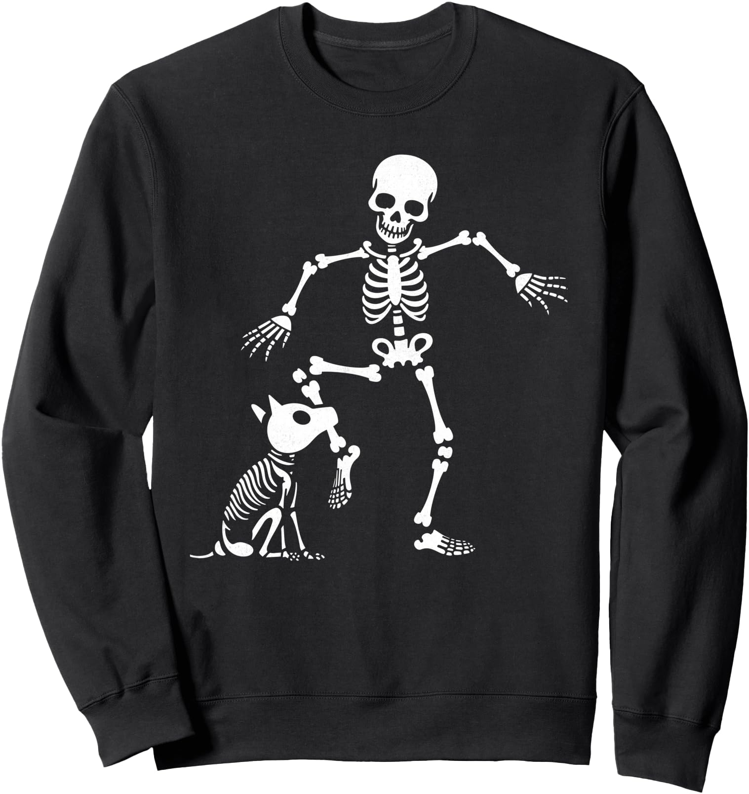 Skeleton And Dog Halloween Costume Funny Dog Skull Spooky Sweatshirt
