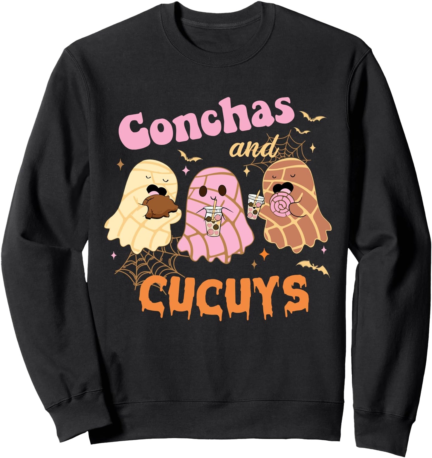 Spooky Conchas And Cucuys Mexican Ghost Halloween Costume Sweatshirt