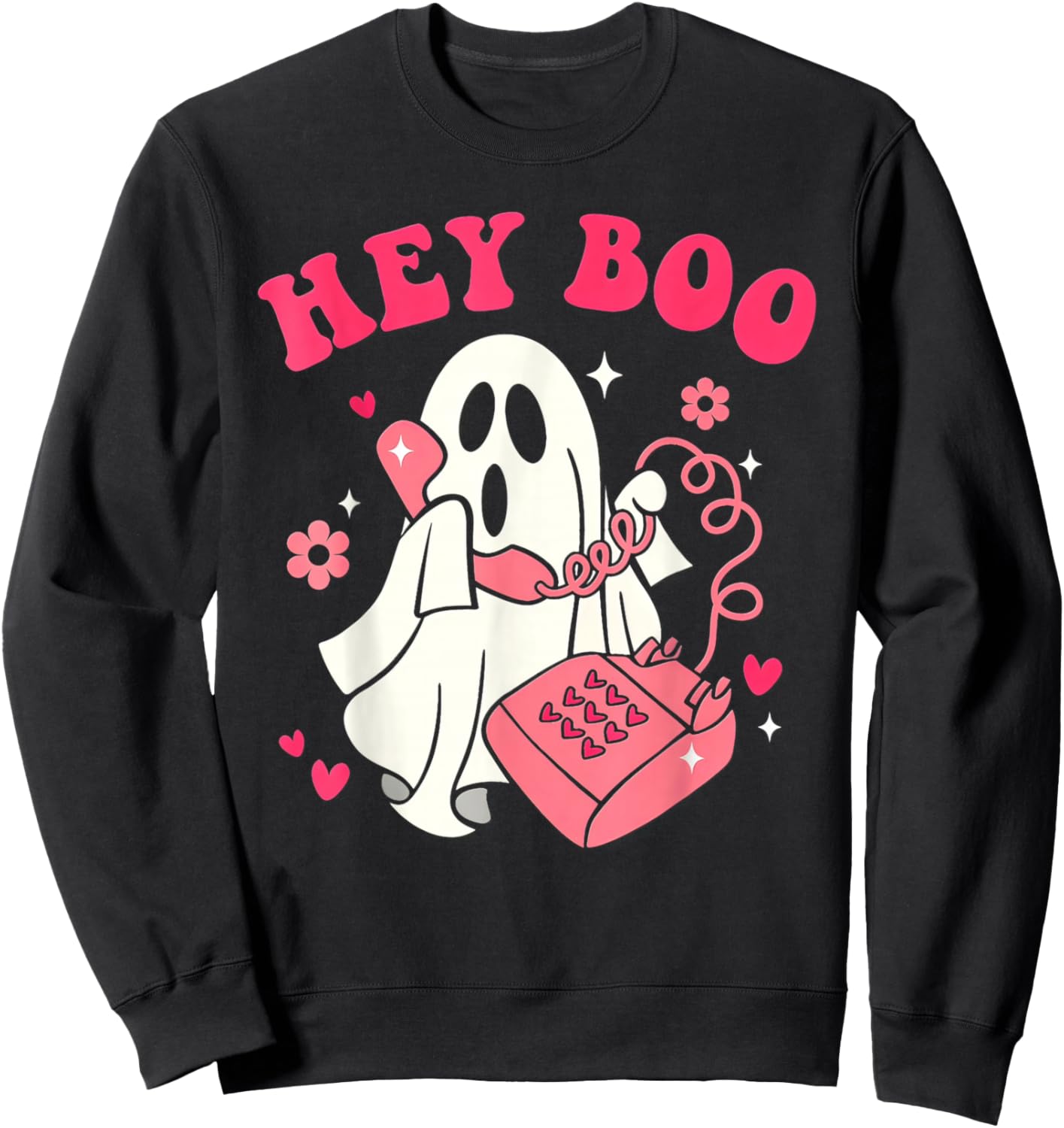 Groovy Hey Boo Cute Ghost Halloween Sweatshirt