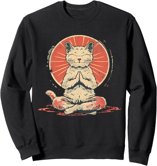 Cat Meditation Zen Buddha Spirituality Hindu Buddhist Sweatshirt