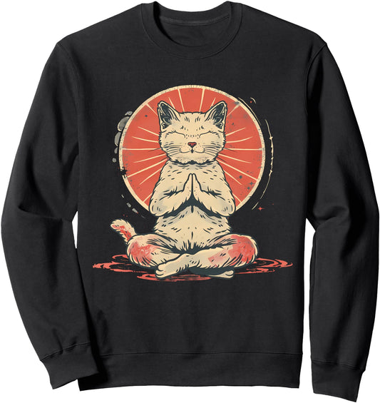 Cat Meditation Zen Buddha Spirituality Hindu Buddhist Sweatshirt