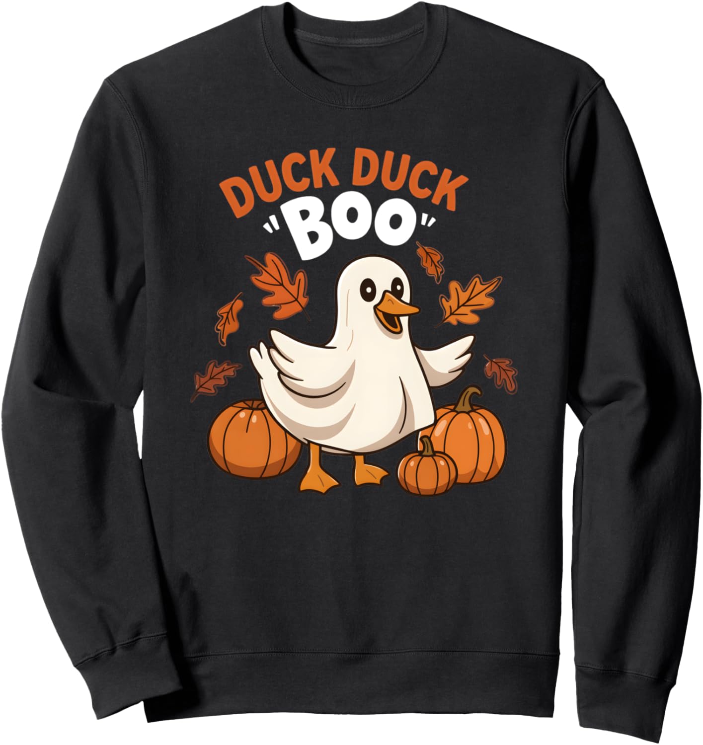 Duck Duck \u201CBoo\u201D Cute Ghost Pumpkin Halloween Duck Sweatshirt