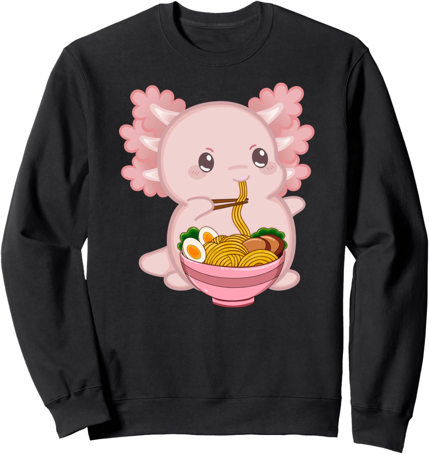 Kawaii Axolotl Ramen Noodles Teen Girls Kids Japanese Anime Sweatshirt