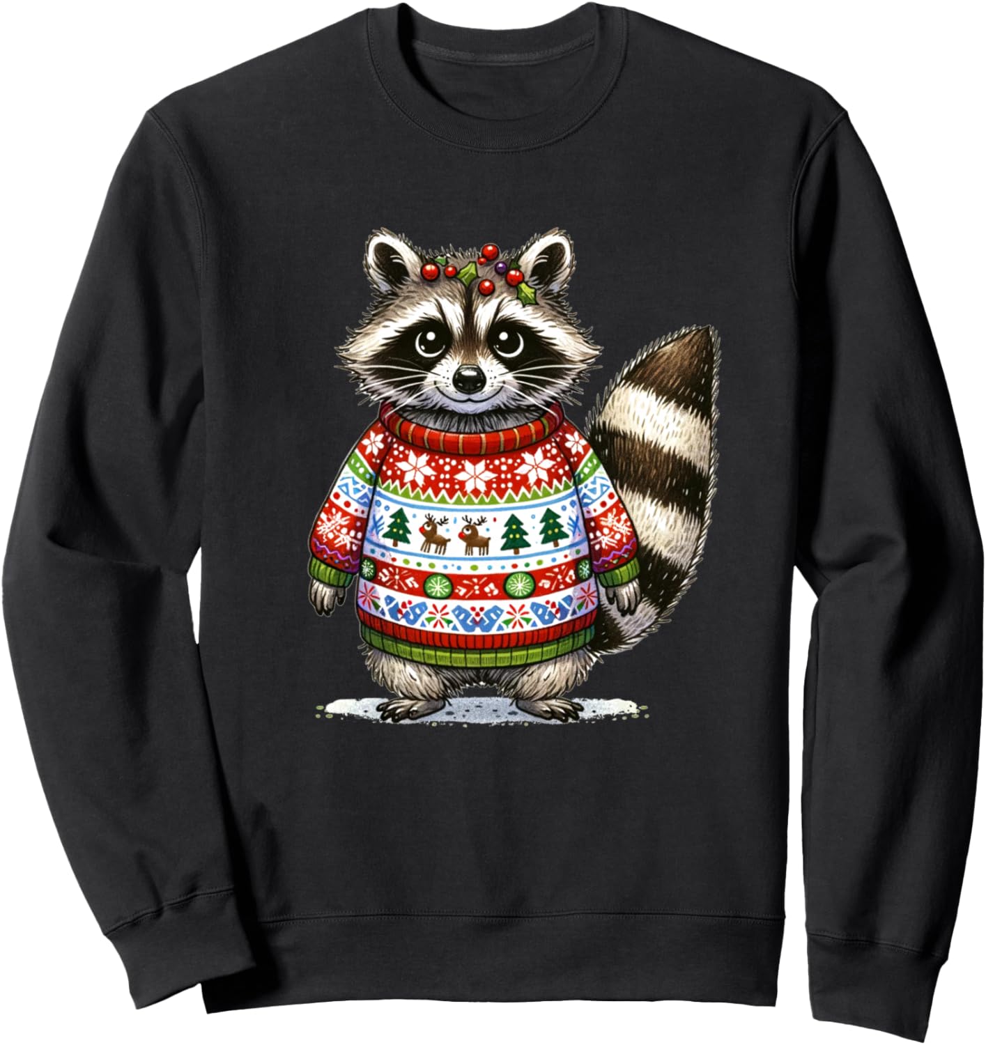 Cute Funny Raccoon Ugly Christmas Sweater Sweatshirt