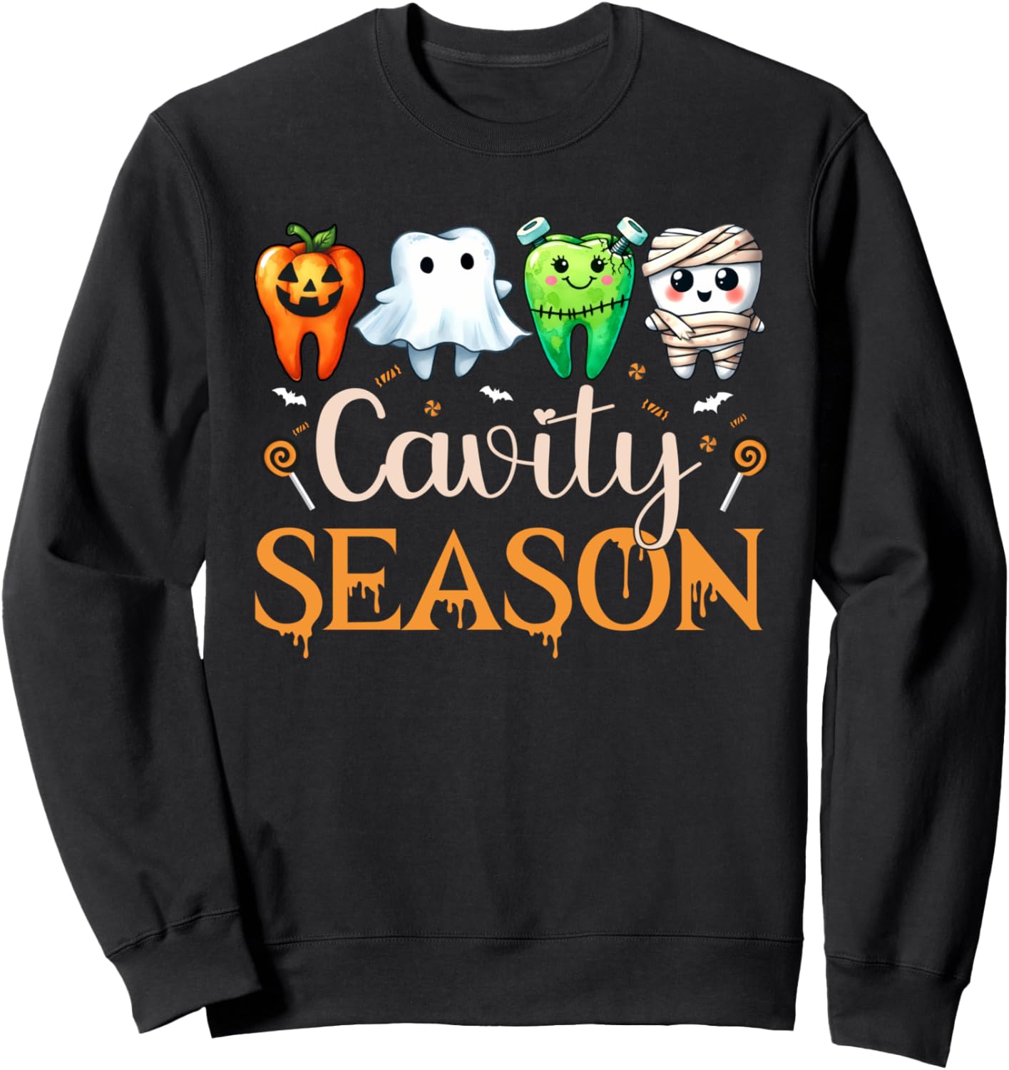 Cavity Season Ghosts Halloween Dental Hygienist Or Assistant Sweatshirt