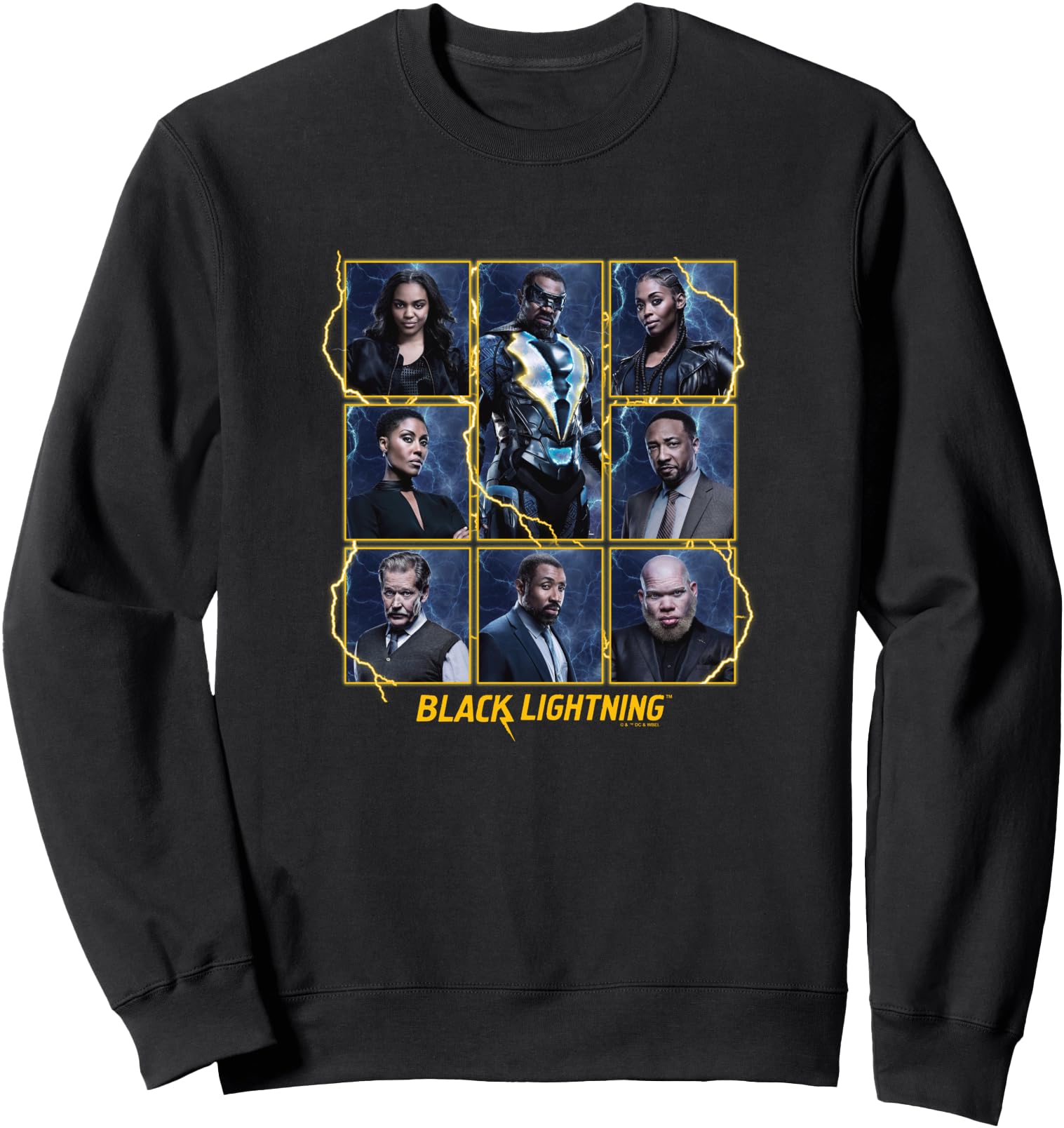 Black Lightning Super Hero Character Lightning Box Ups Sweatshirt