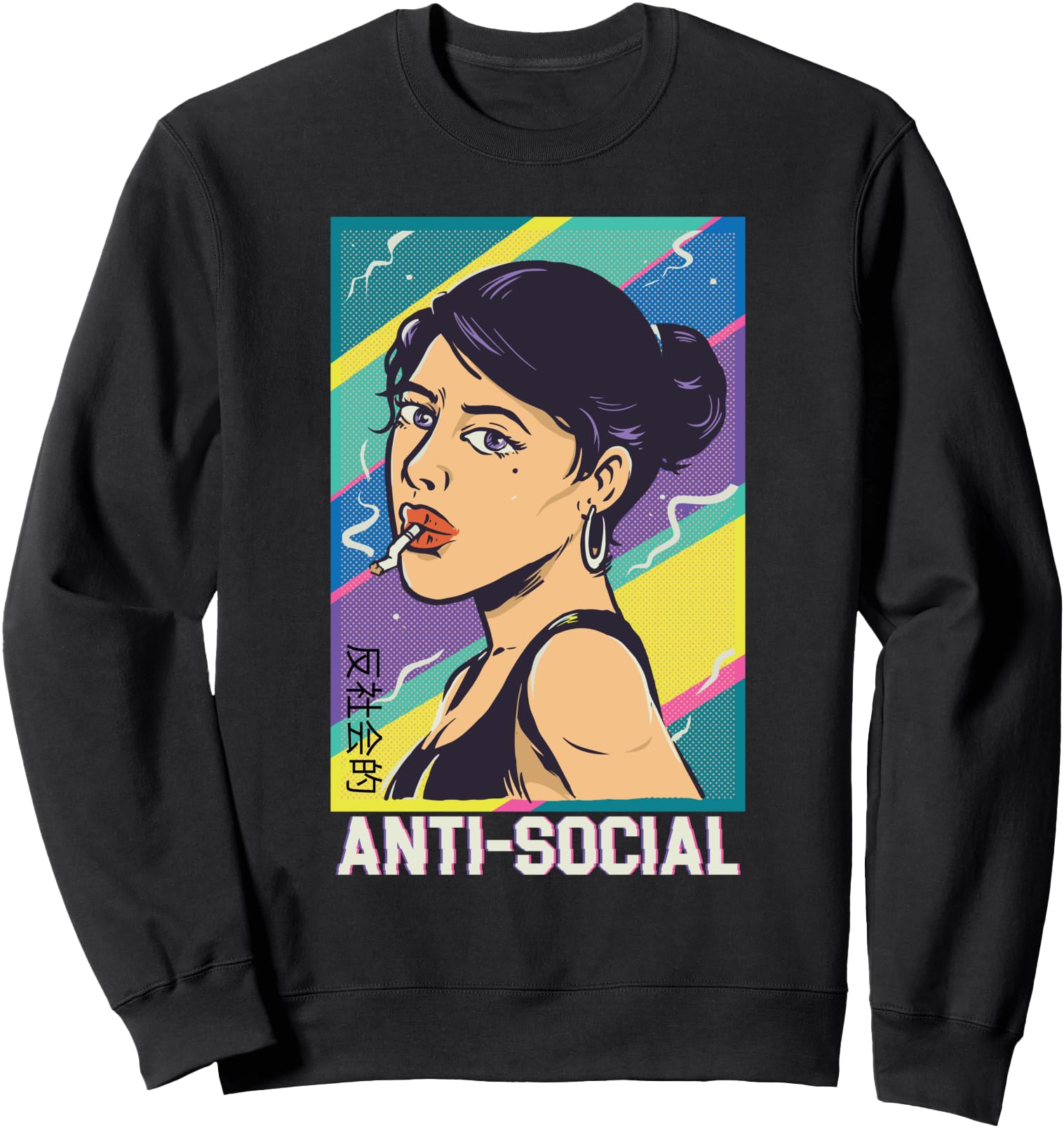 Vaporwave Anime Shirt Smoking Japanese Girl Sweatshirt