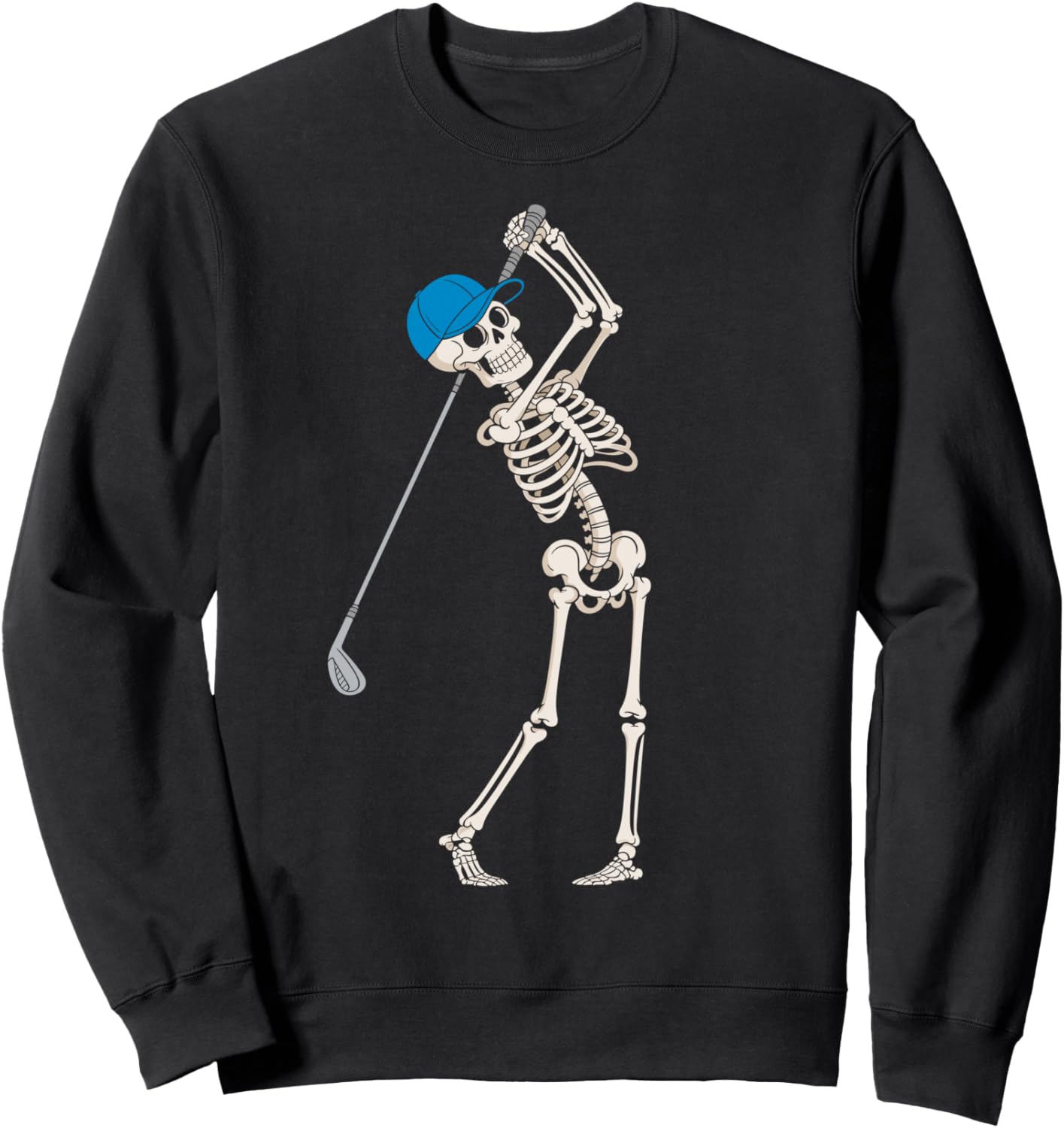 Skeleton Golf Halloween Golfer Golf Player Funny Men Dad Sweatshirt