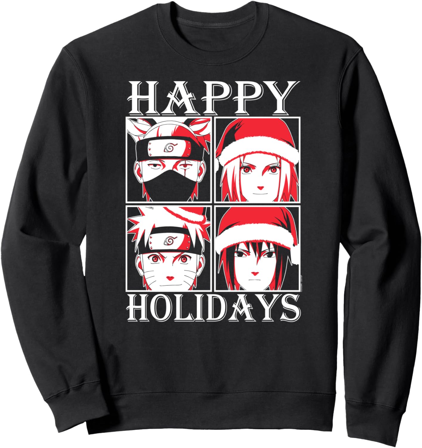 Naruto Shippuden Happy Holidays Characters Anime Sweatshirt