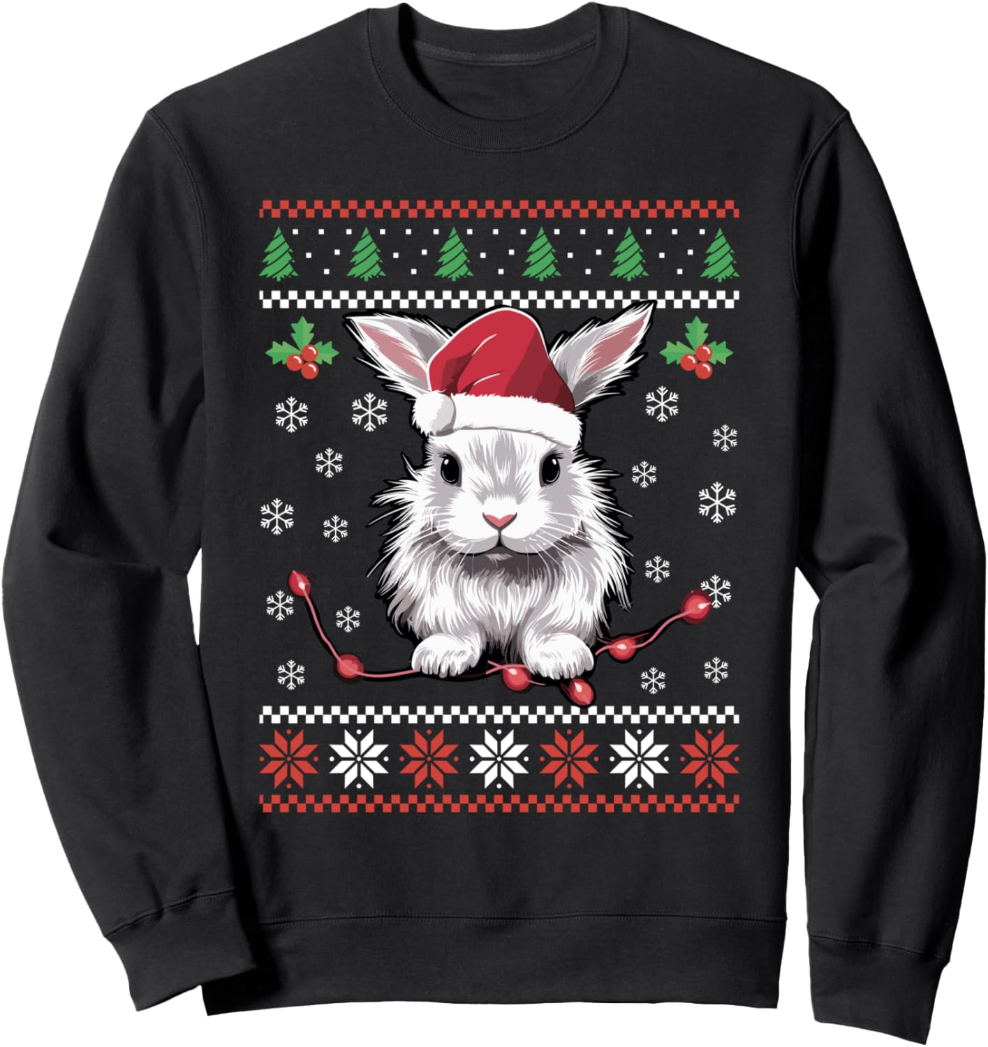 Cute Rabbit Ugly Christmas Sweater Xmas for Adults Kids Sweatshirt