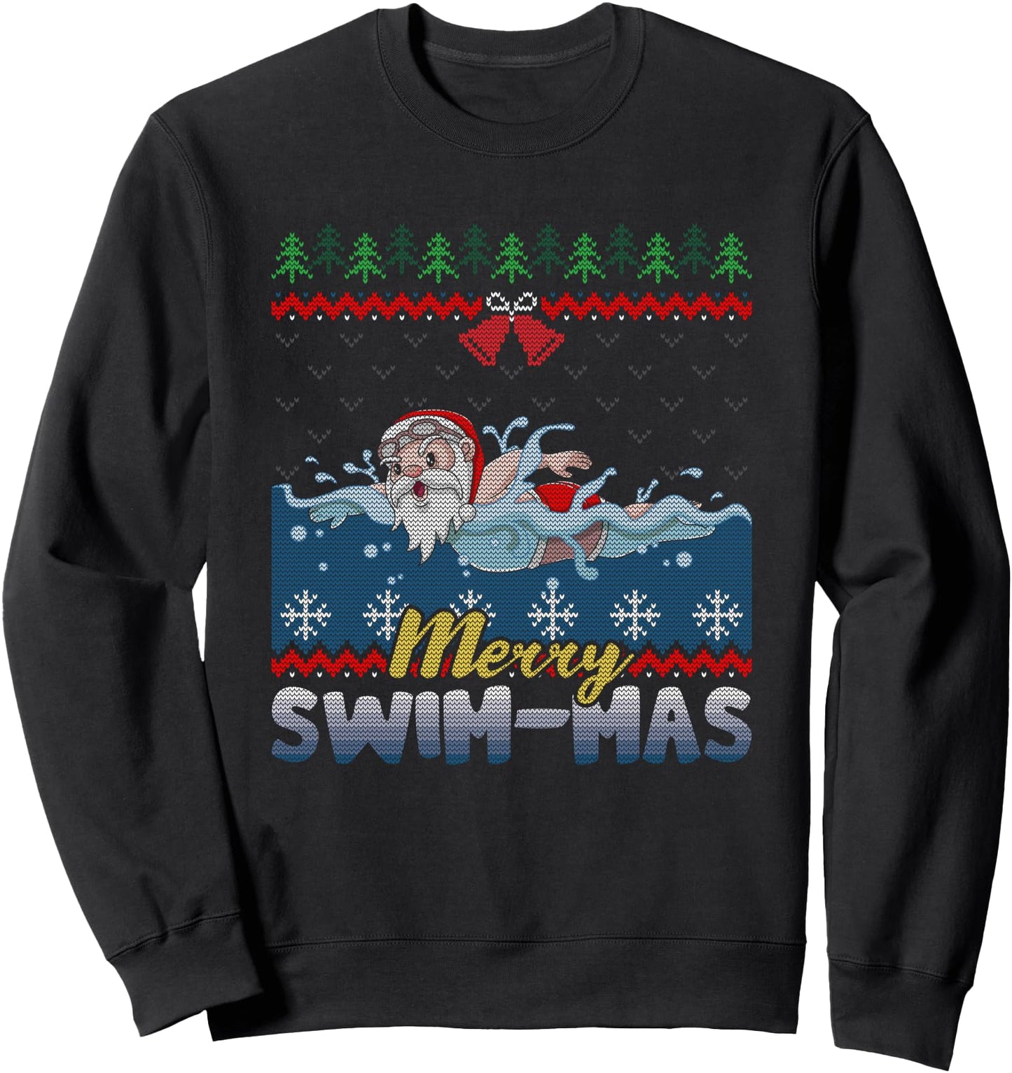 Merry Swim-Mas Santa Claus Swimming Ugly Christmas Sweater Sweatshirt