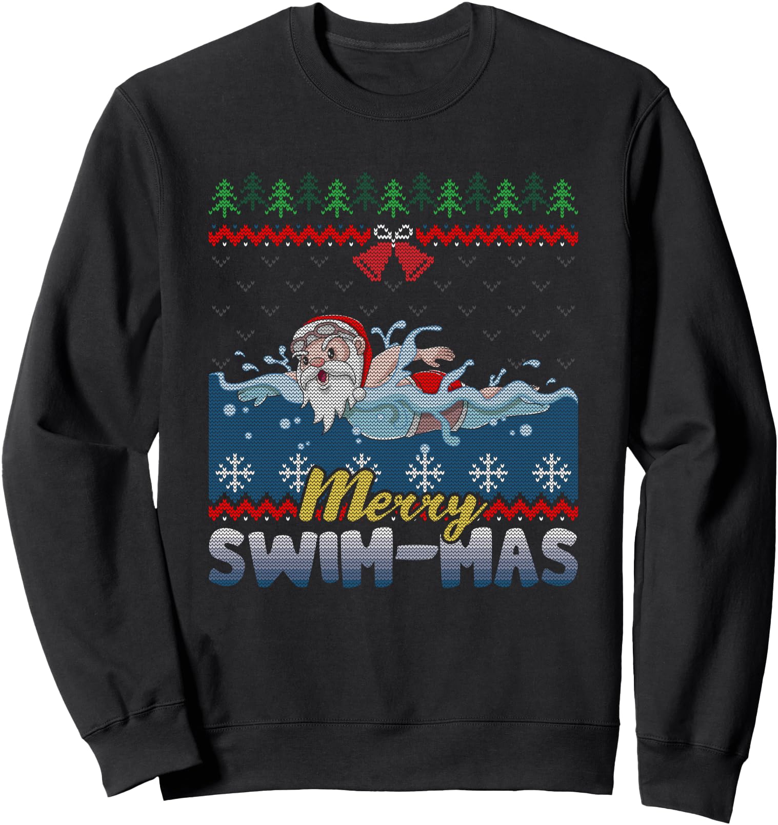 Merry Swim-Mas Santa Claus Swimming Ugly Christmas Sweater Sweatshirt
