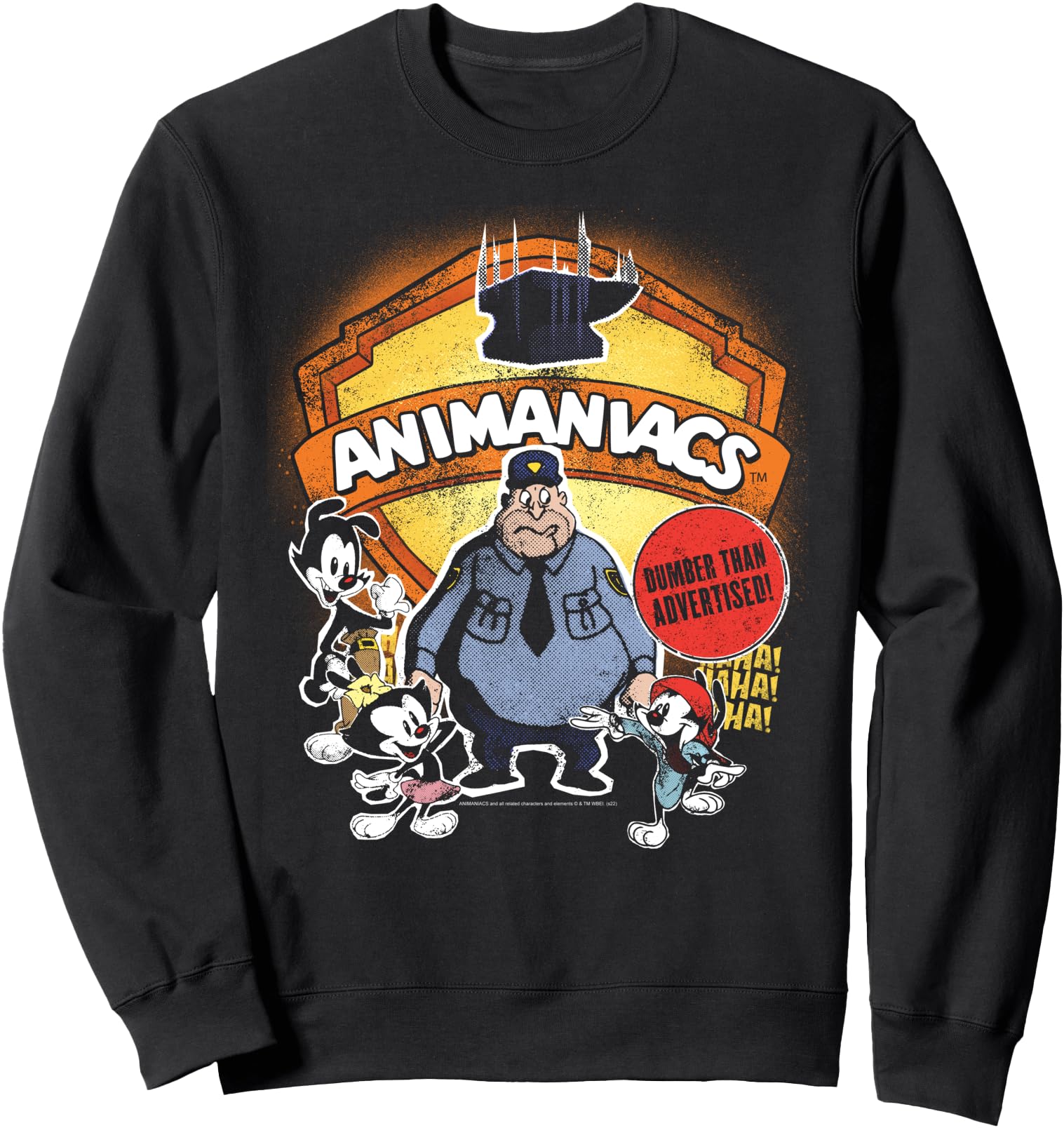 Animaniacs Yakko Wakko Dot with Ralph Security Guard Cartoon Sweatshirt
