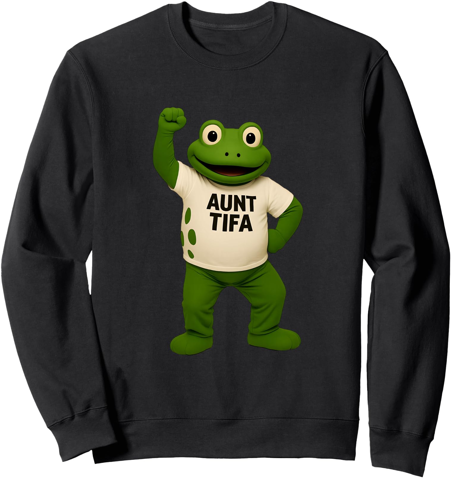 Aunt Tifa Resistance Frog Mascot, Frogtifa, Immigration Sweatshirt