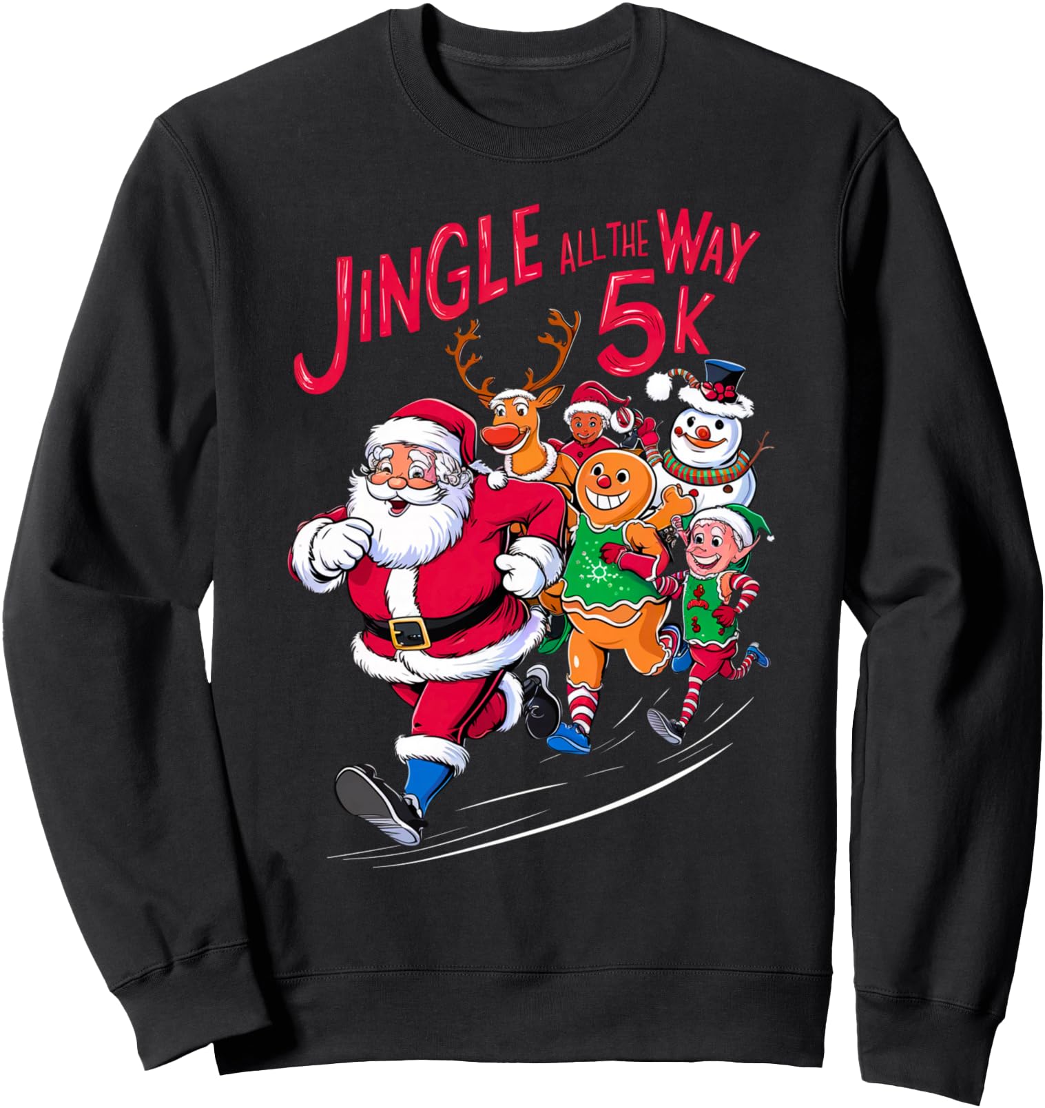 Christmas Santa Running Runner Costume Xmas 5k Marathon Team Sweatshirt