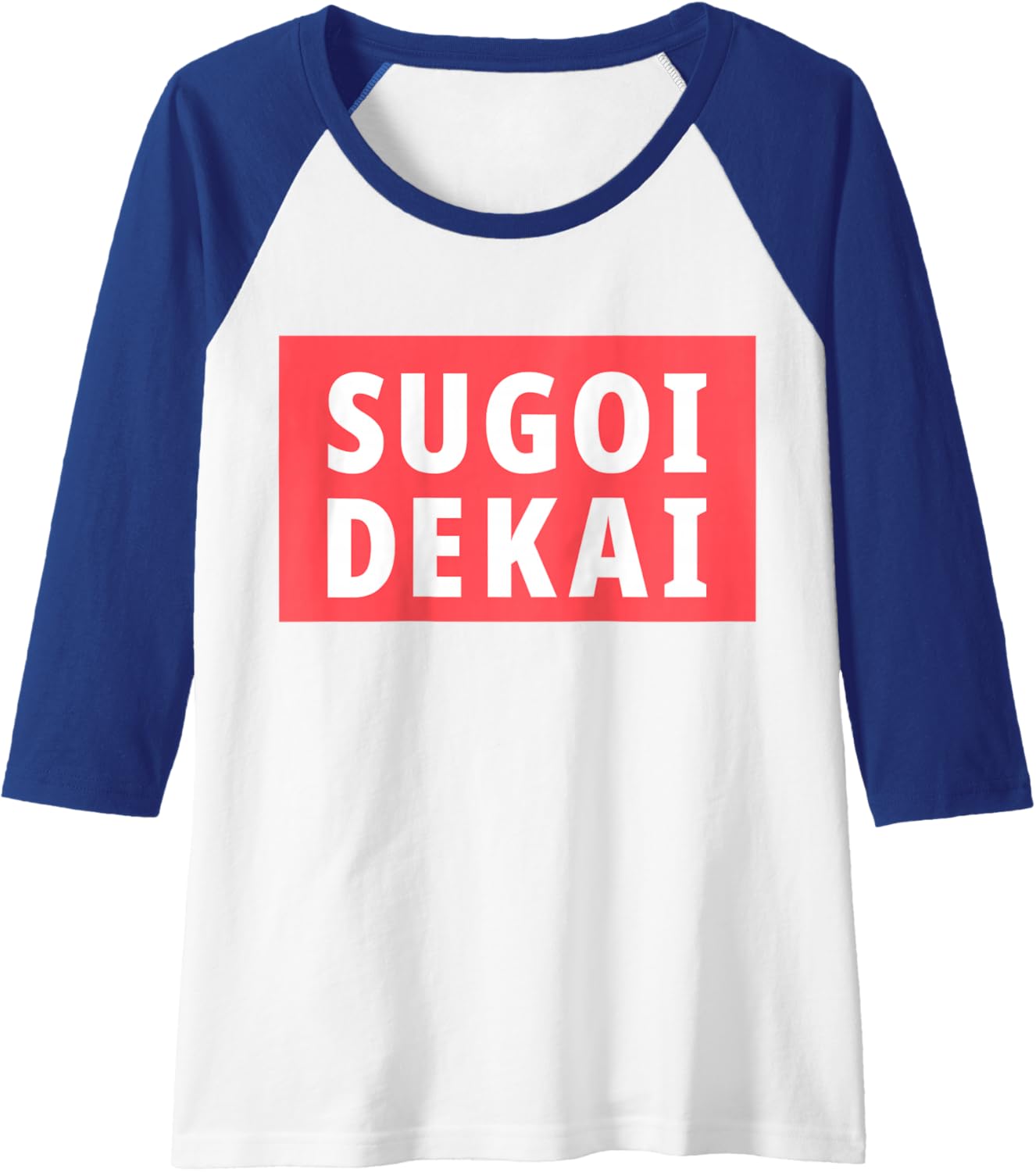 Womens Sugoi Dekai Anime Otaku Cosplay Raglan Baseball Tee