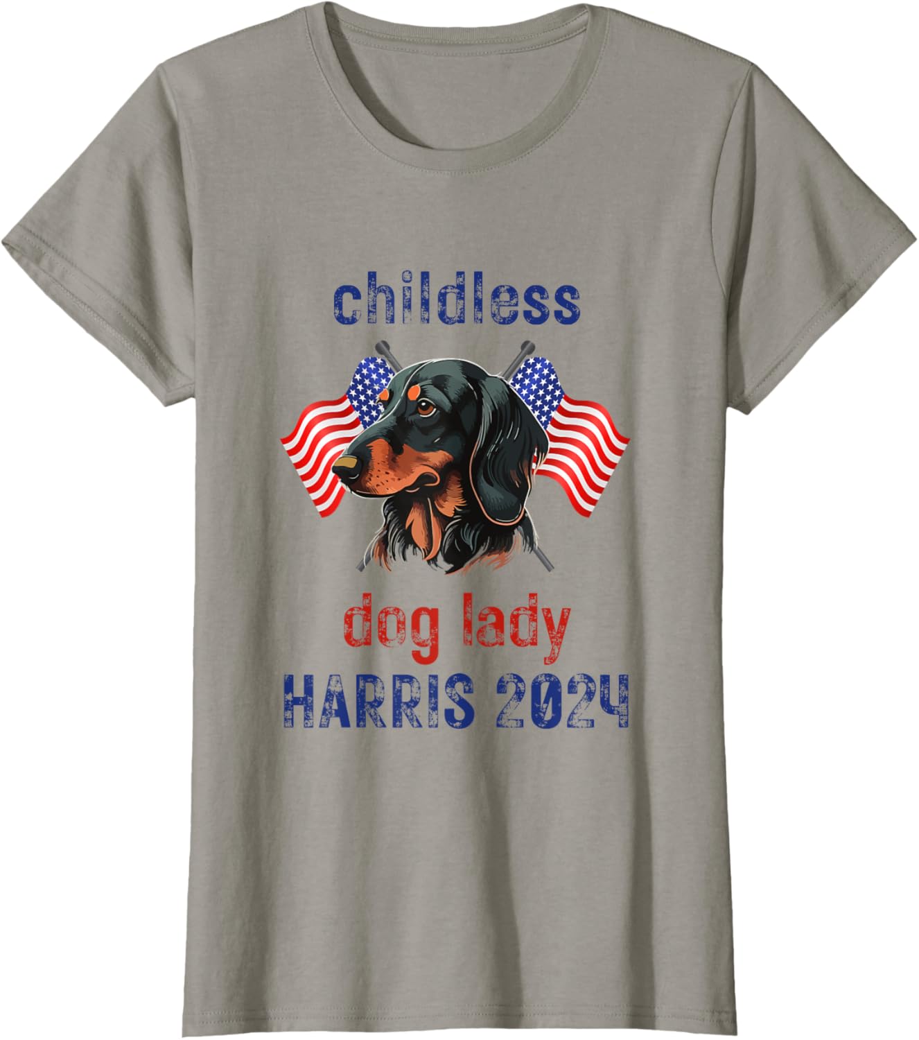Childless Dog Lady Harris 2024 for Dachshund Mom T-Shirt