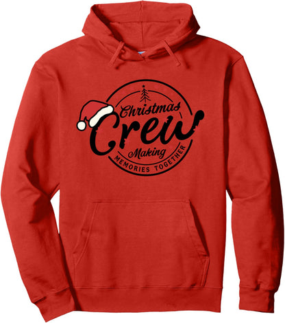 Christmas Crew Matching Family Reunion Graphic Xmas Holiday Pullover Hoodie