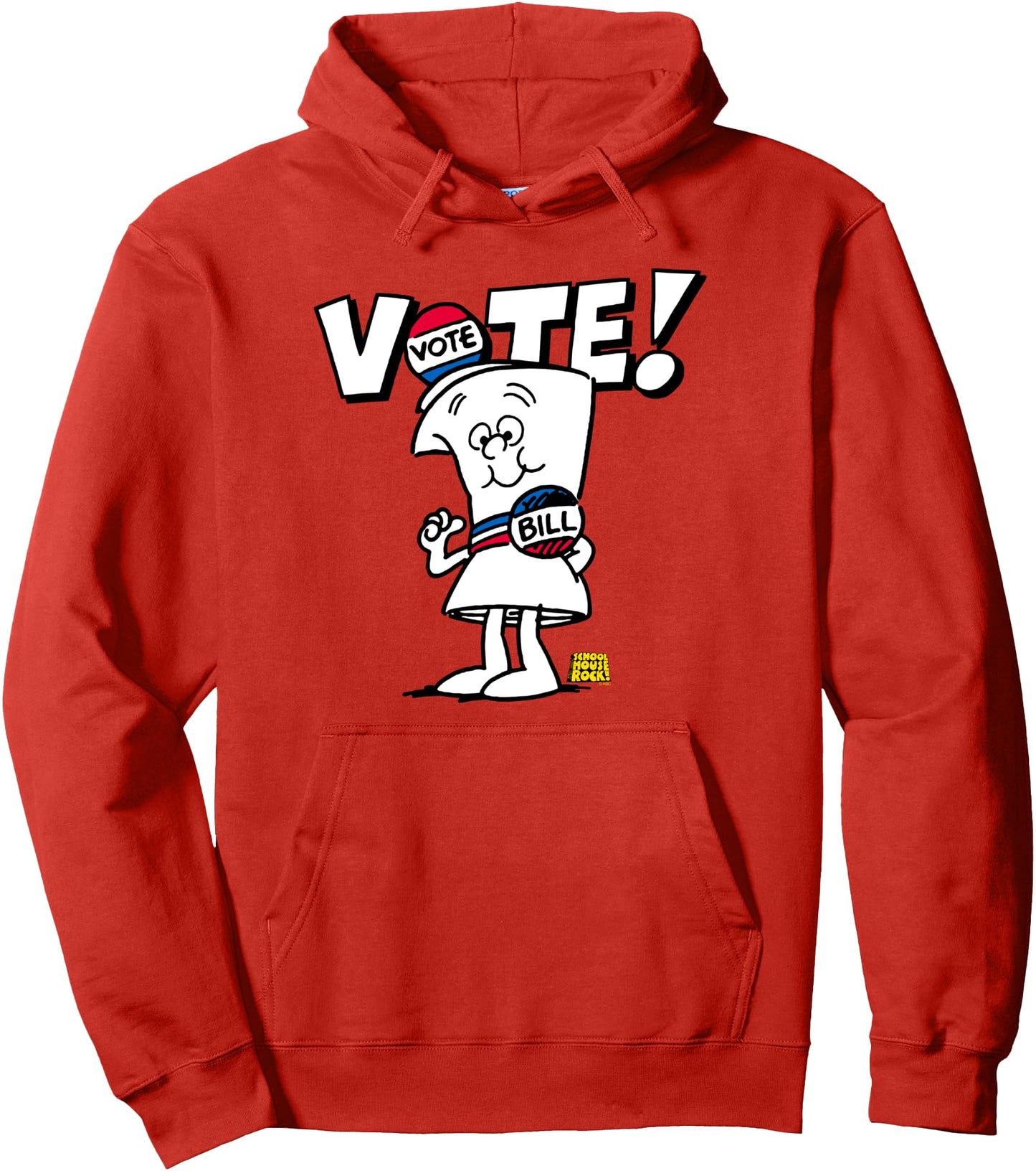 Schoolhouse Rock Vote with Bill Vintage Cartoon Pullover Hoodie