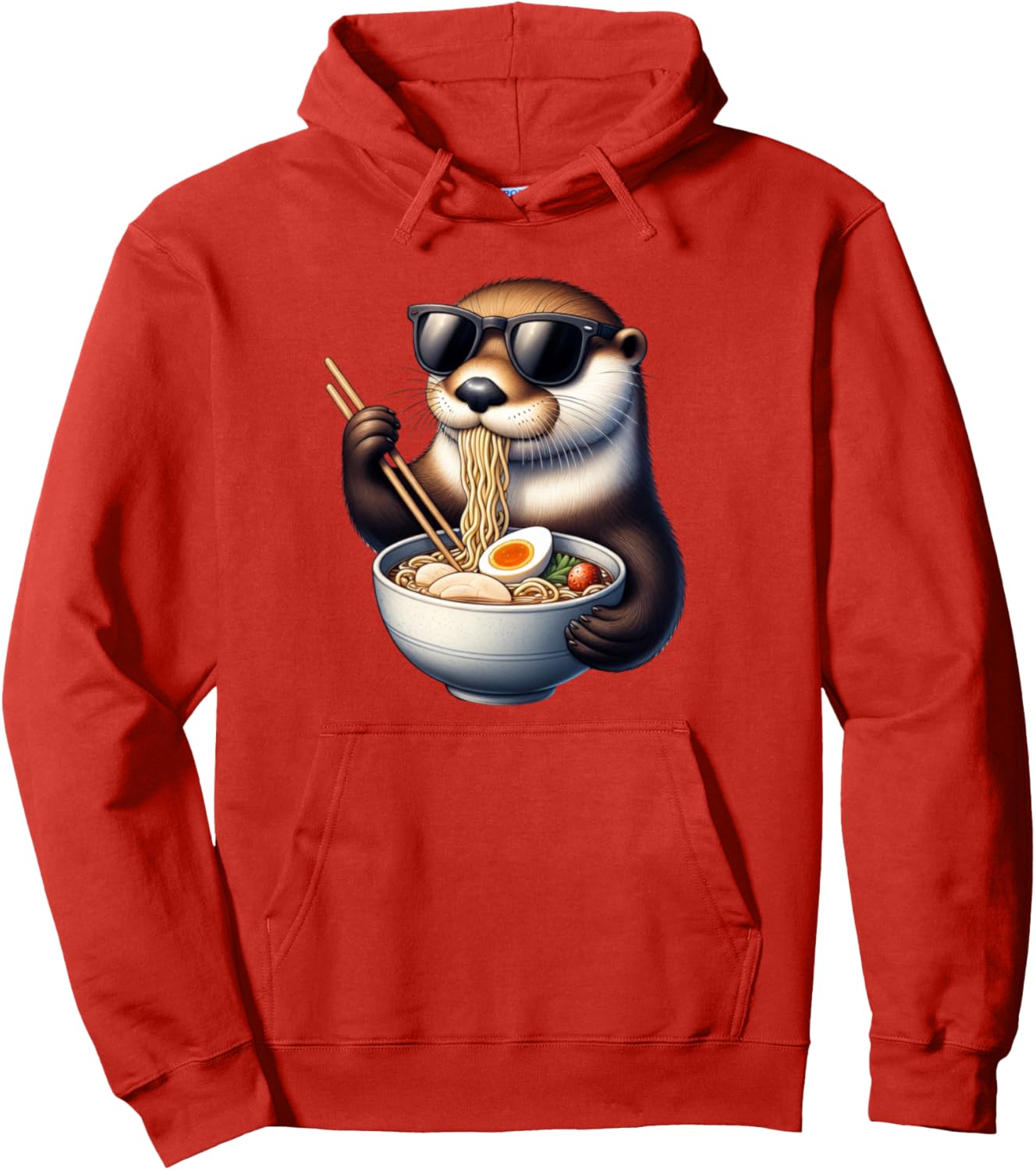 Otter Eating Ramen Lovers Sea Otters Zookeepers Otter Themed Pullover Hoodie