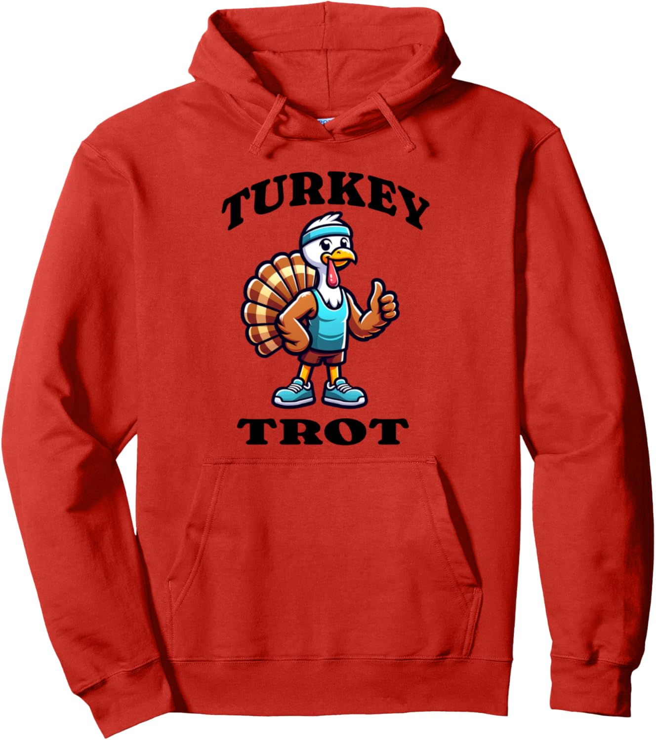 Turkey Trot Run Thanksgiving Running Mascot Funny Pullover Hoodie