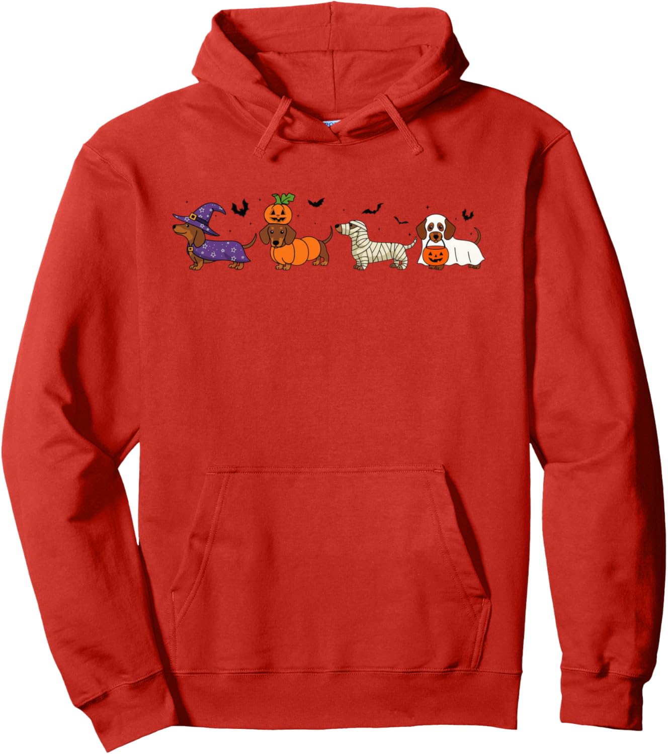 Weiner Dog Witch Happy Halloweenie Cute Halloween Dachshund Pullover Hoodie