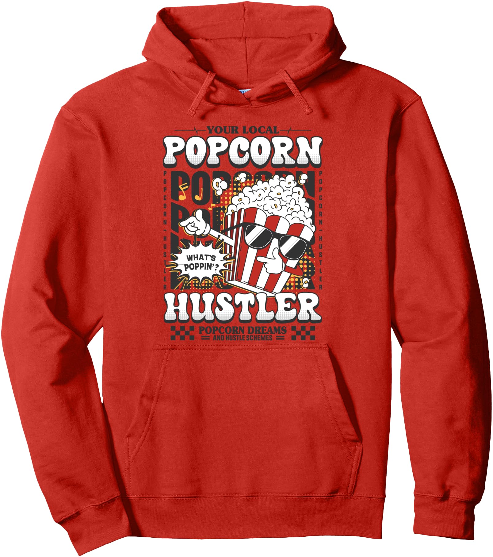 Popcorn For Women Men Popcorn Seller Boys Girls Costume Pullover Hoodie