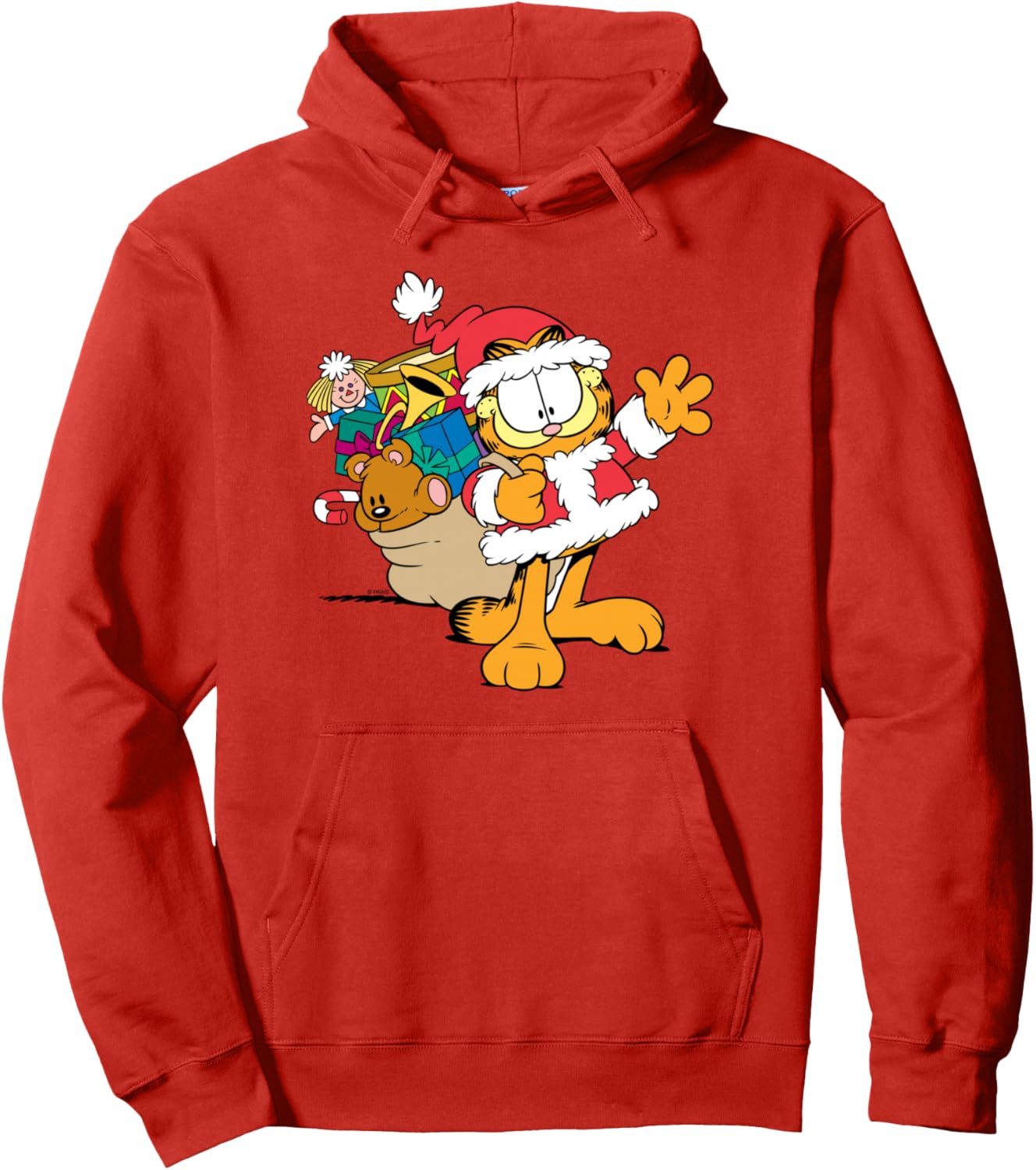 Garfield Santa with Gifts Christmas Cartoon Cat Pullover Hoodie