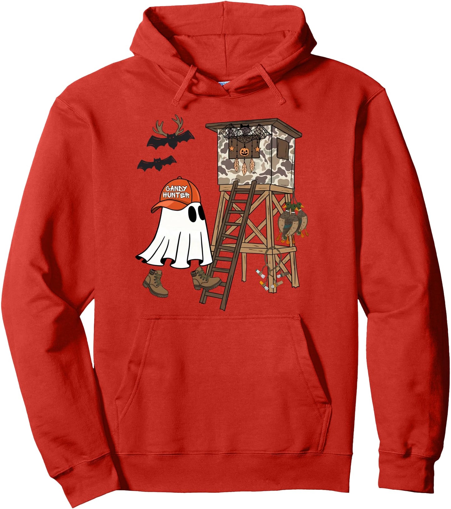 Candy Hunter Camo Ghost Boys Halloween Deer Duck Hunting Pullover Hoodie