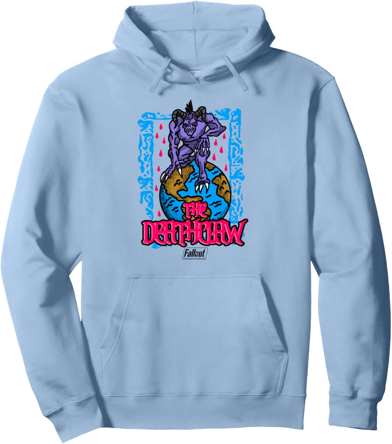 Fallout Video Game The Deathclaw Globe Illustration Pullover Hoodie