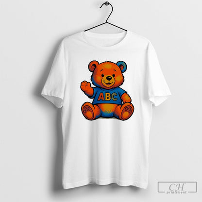 Abc Teddy Bear White S Long Sleeve Authentic Style