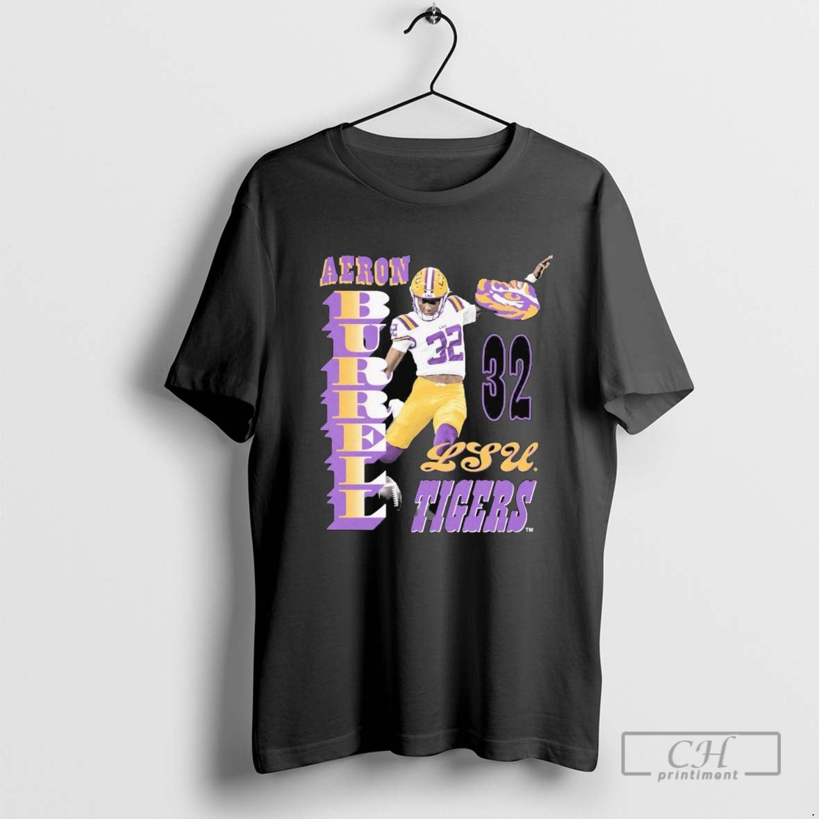Aeron Burrell Kicking Ball Lsu Tigers Long Sleeve Authentic Art