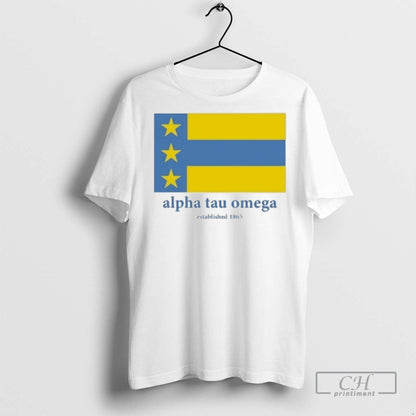 Alpha Tau Omega Est 1865 Flag T Shirts Sweatshirt Authentic Design