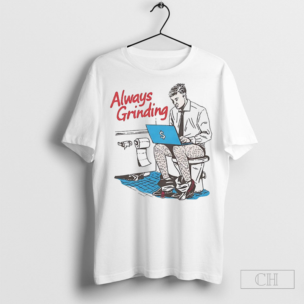 Always Grinding Bathroom Long Sleeve Modern Art