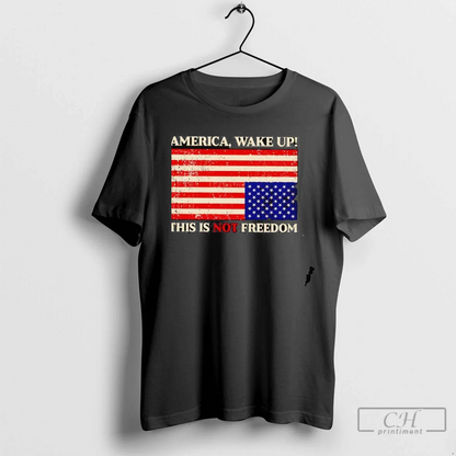 America Wake Up This Is Not Freedom American Flag Hoodie Elegant Art